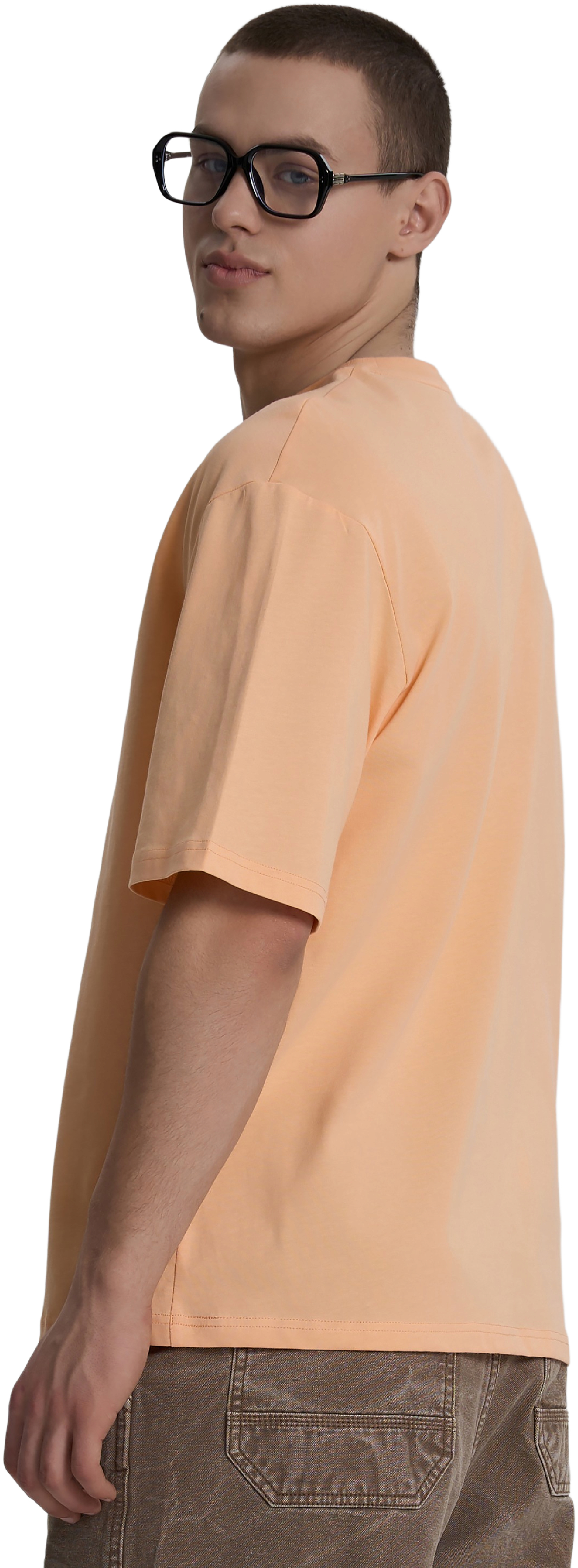 Футболка бавовняна чоловіча Roza 230926 M персиковафото2