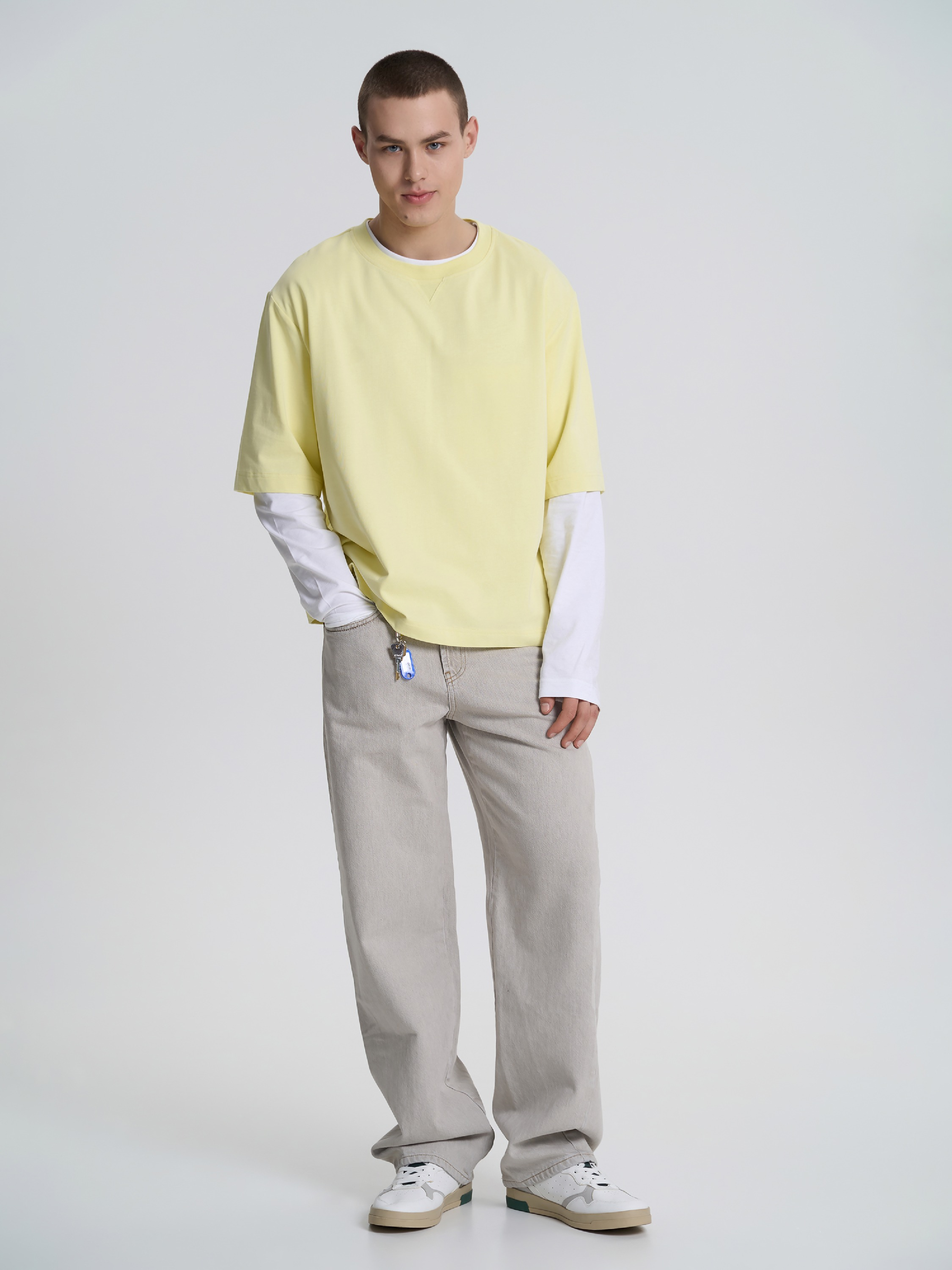 Футболка бавовняна чоловіча Roza 240652 XL світло-жовтафото3