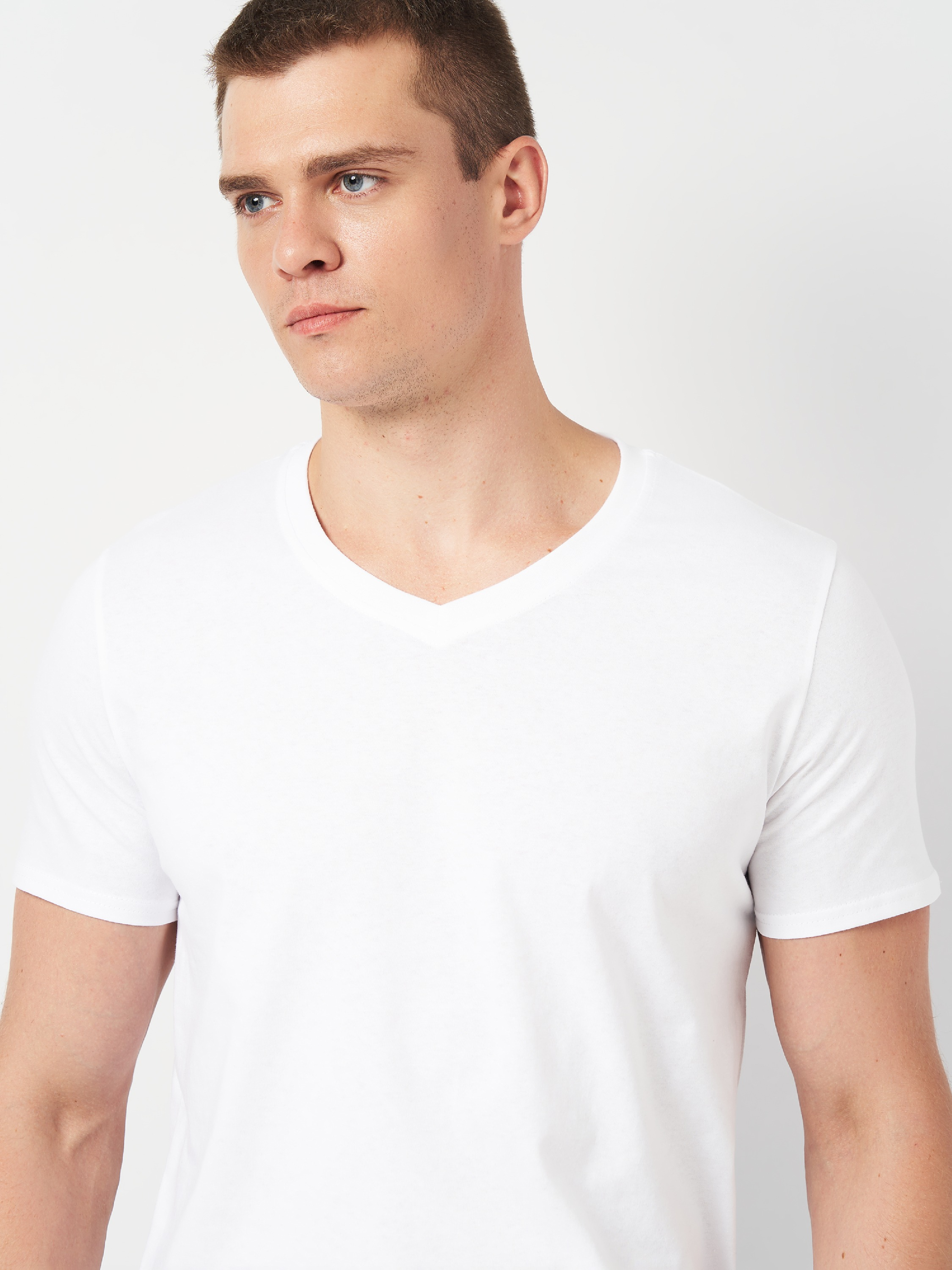 Футболка хлопковая мужская Roza 240444 L белая фото 