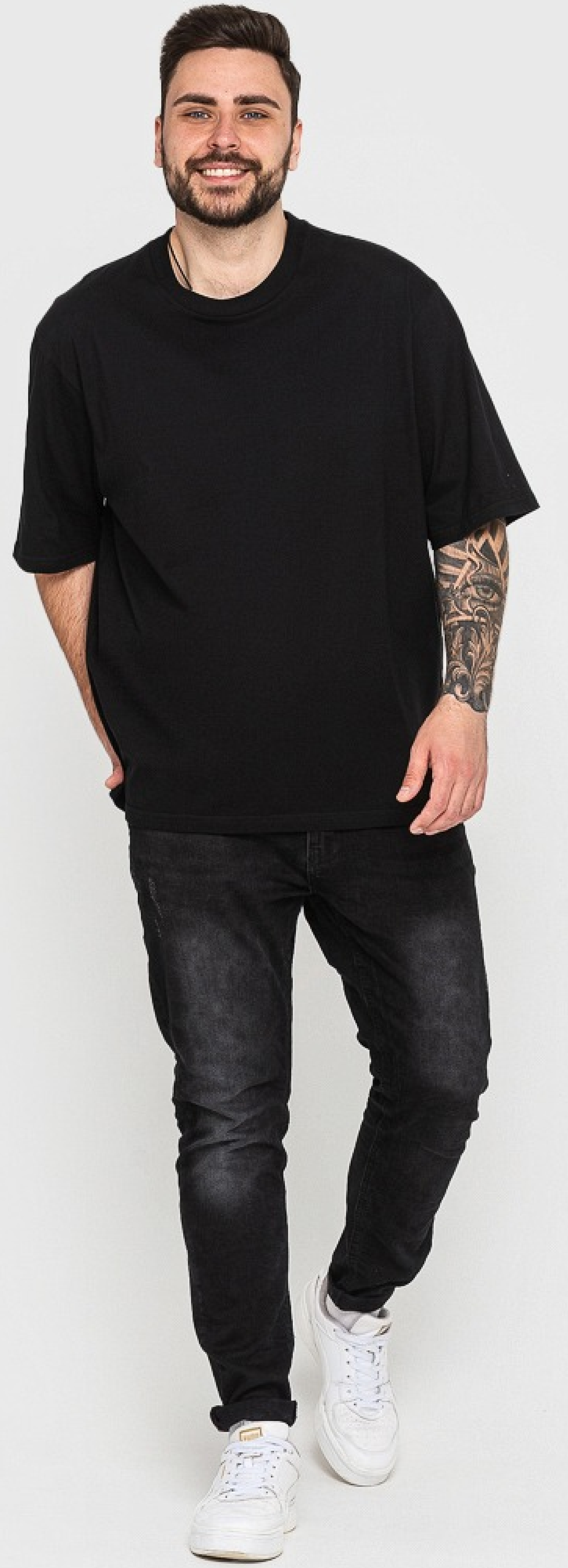 Футболка хлопковая мужская Roza 211143 M черная фото 3