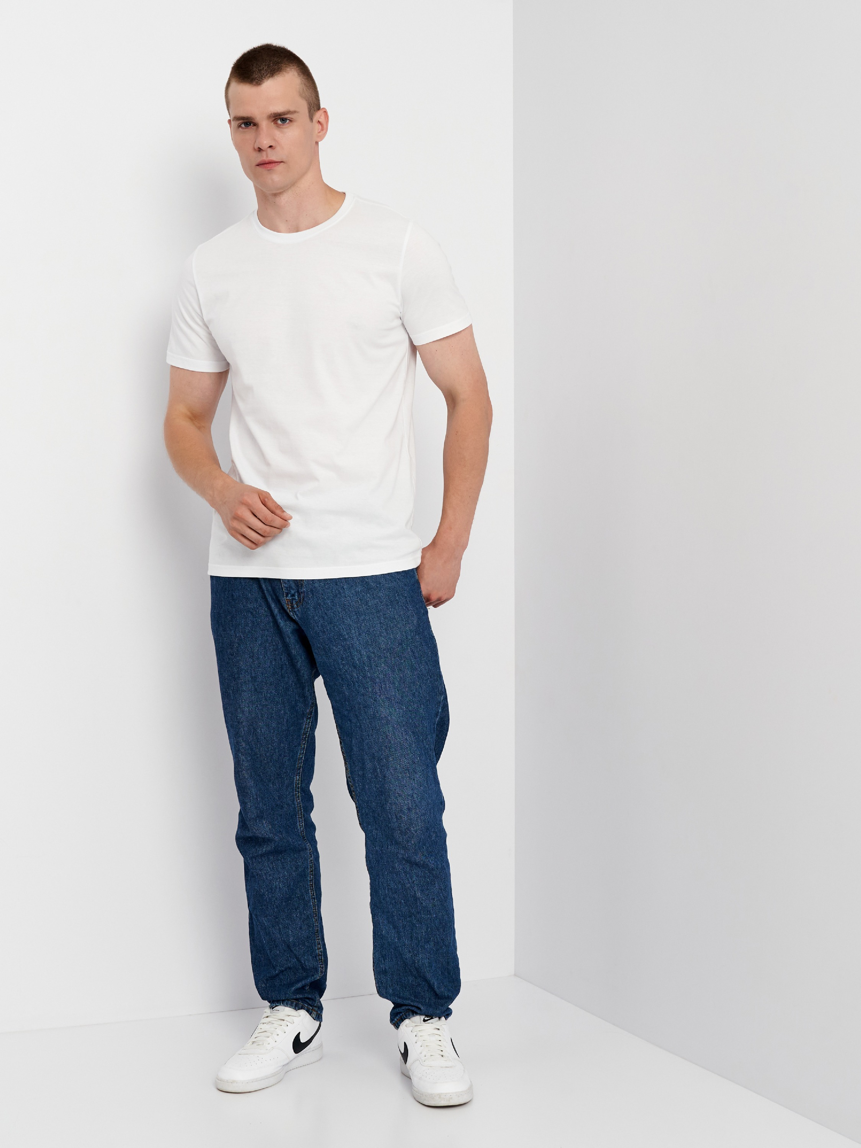 Футболка хлопковая мужская Roza 210135 6XL белая фото 