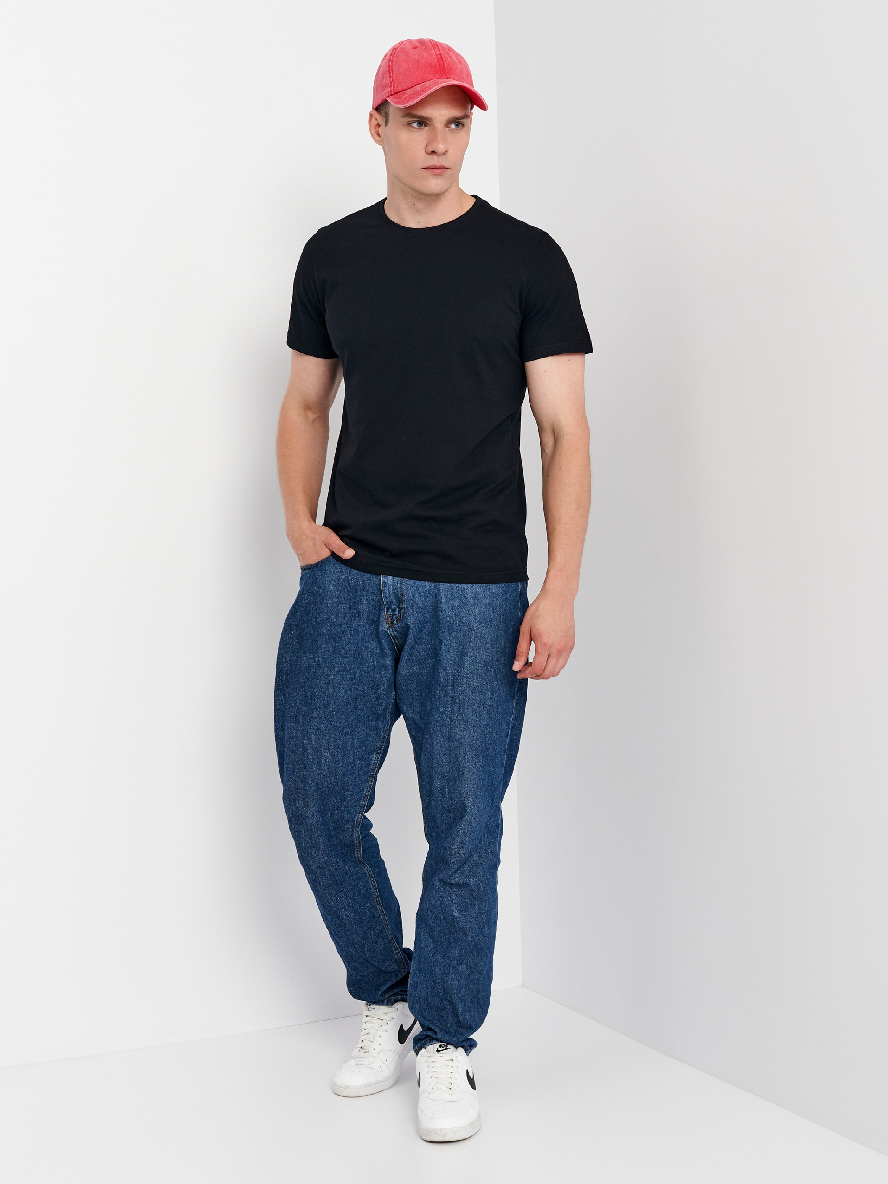 Футболка хлопковая мужская Roza 210135 M черная фото 4