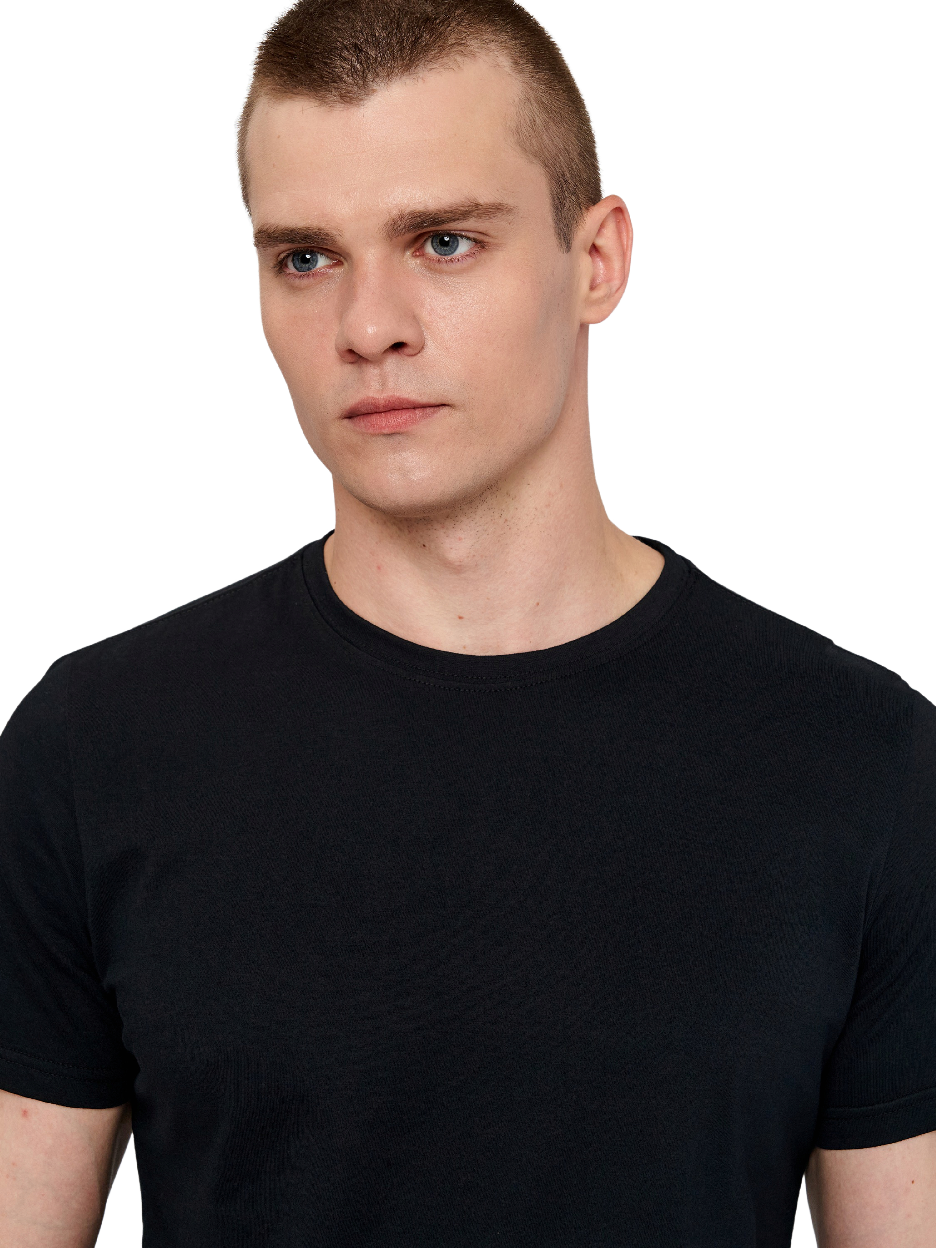 Футболка хлопковая мужская Roza 210135 L черная фото 3