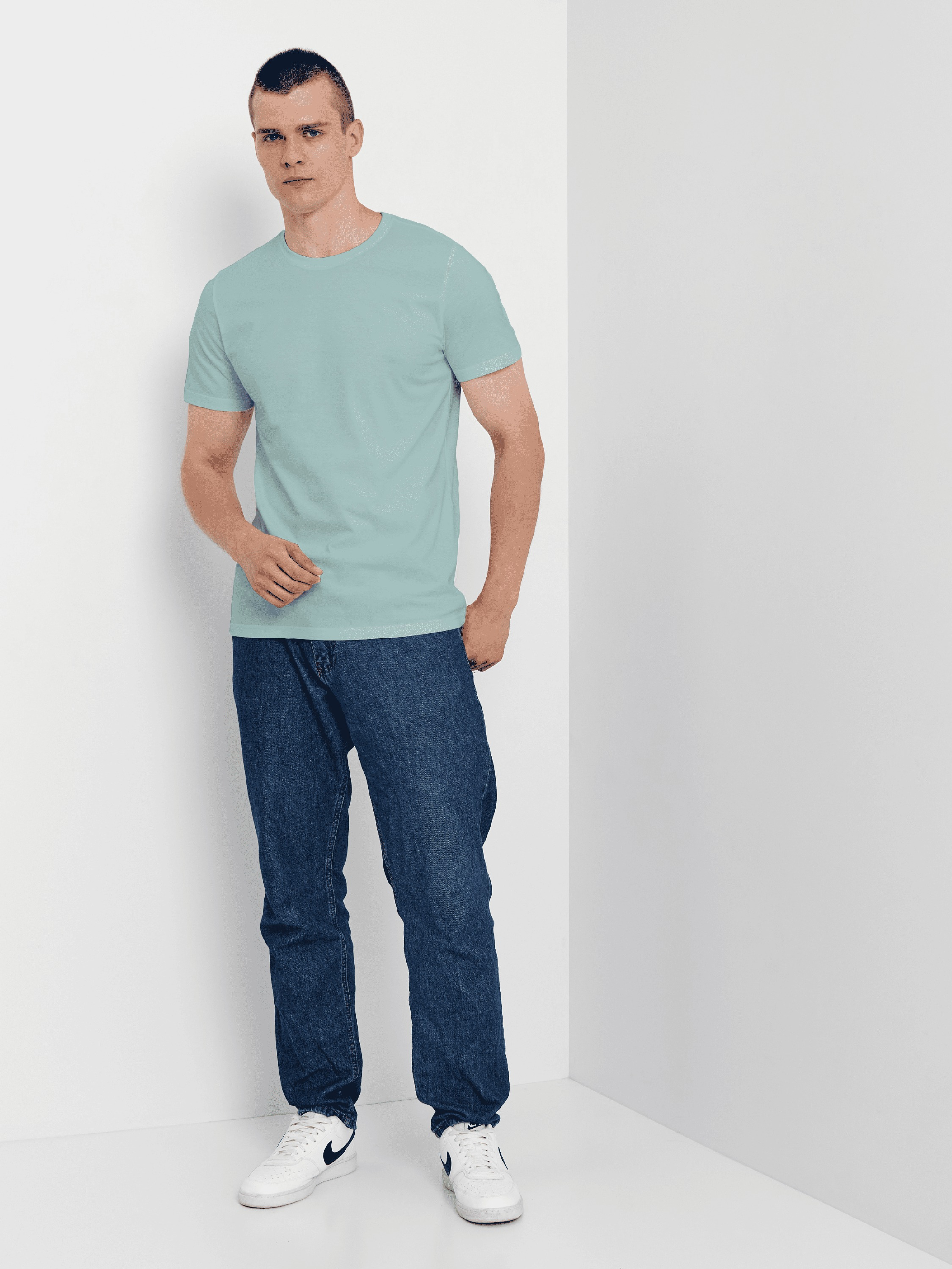 Футболка хлопковая мужская Roza 210135 3XL темно-бирюзовая фото 4