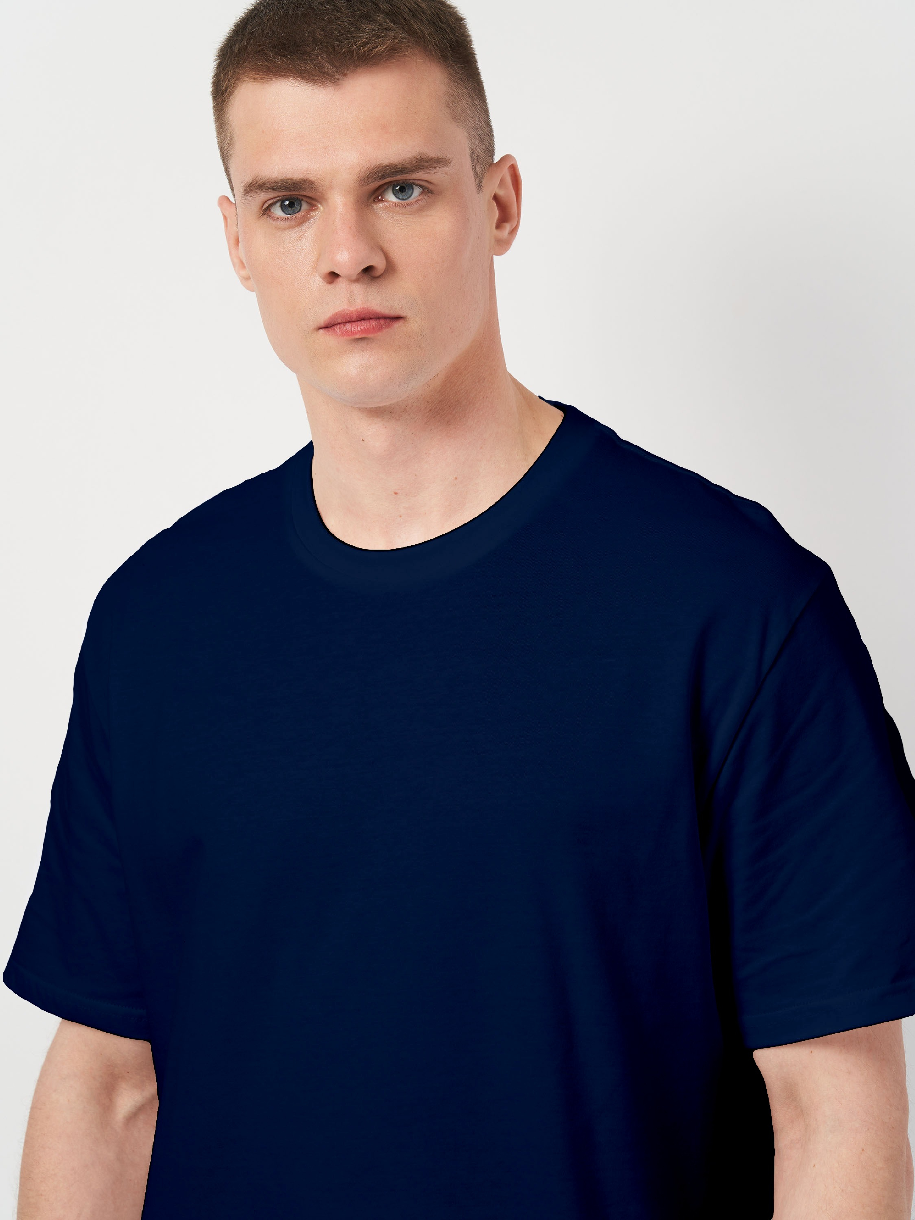 Футболка хлопковая мужская Roza 220501 4XL темно-синяя фото 3