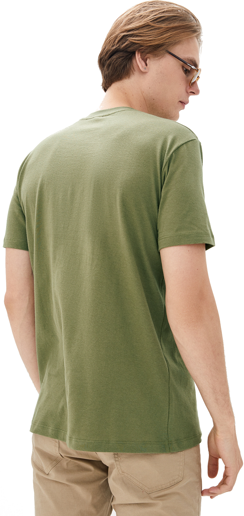 Футболка хлопковая мужская Roza 170201 M темно-оливковая фото 2