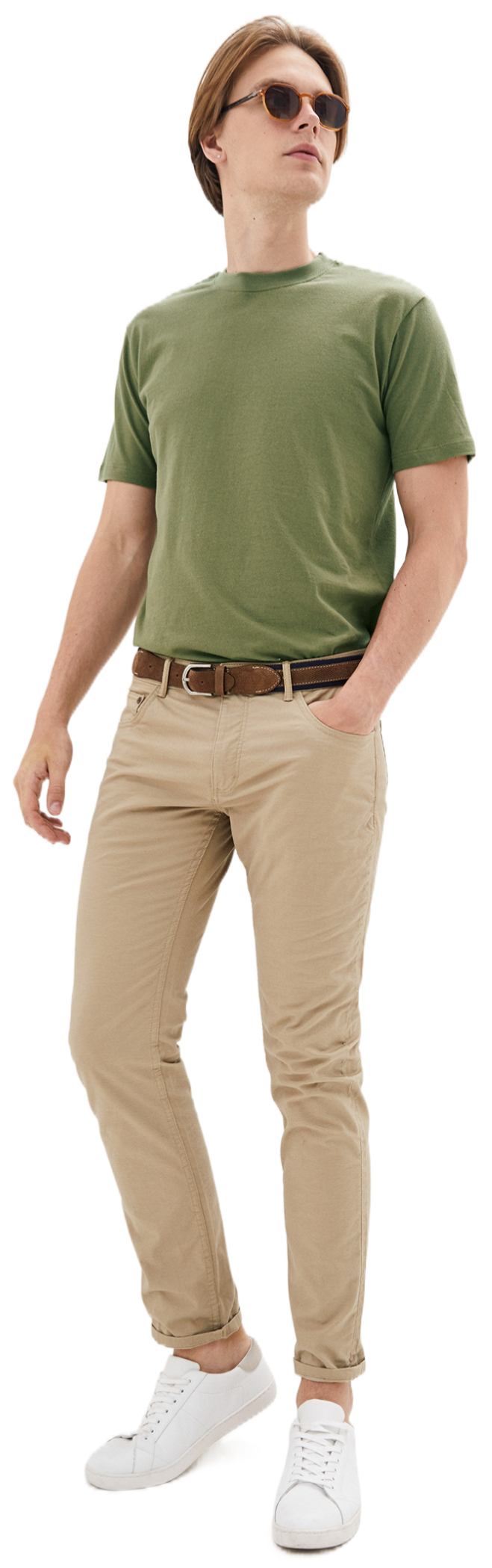 Футболка хлопковая мужская Roza 170201 XL темно-оливковая фото 3