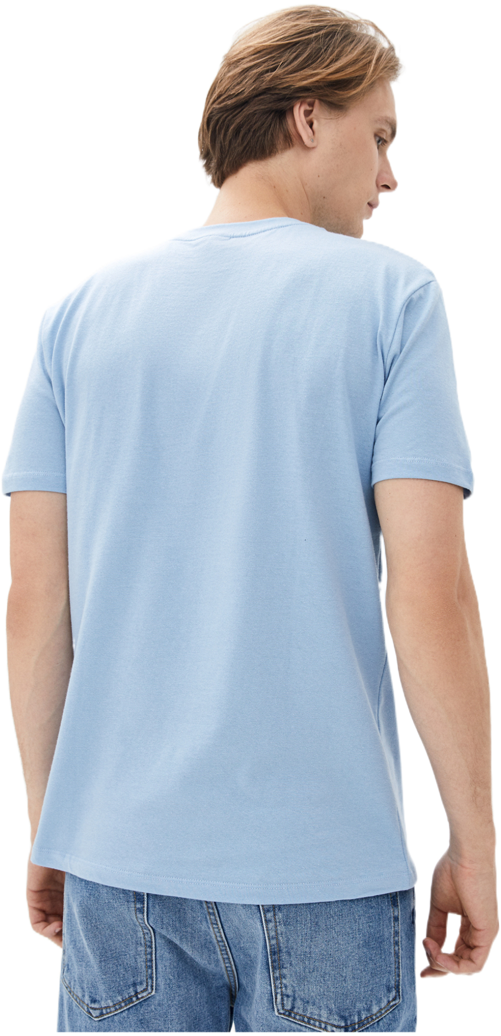 Футболка бавовняна чоловіча Roza 170201 M блакитнафото2