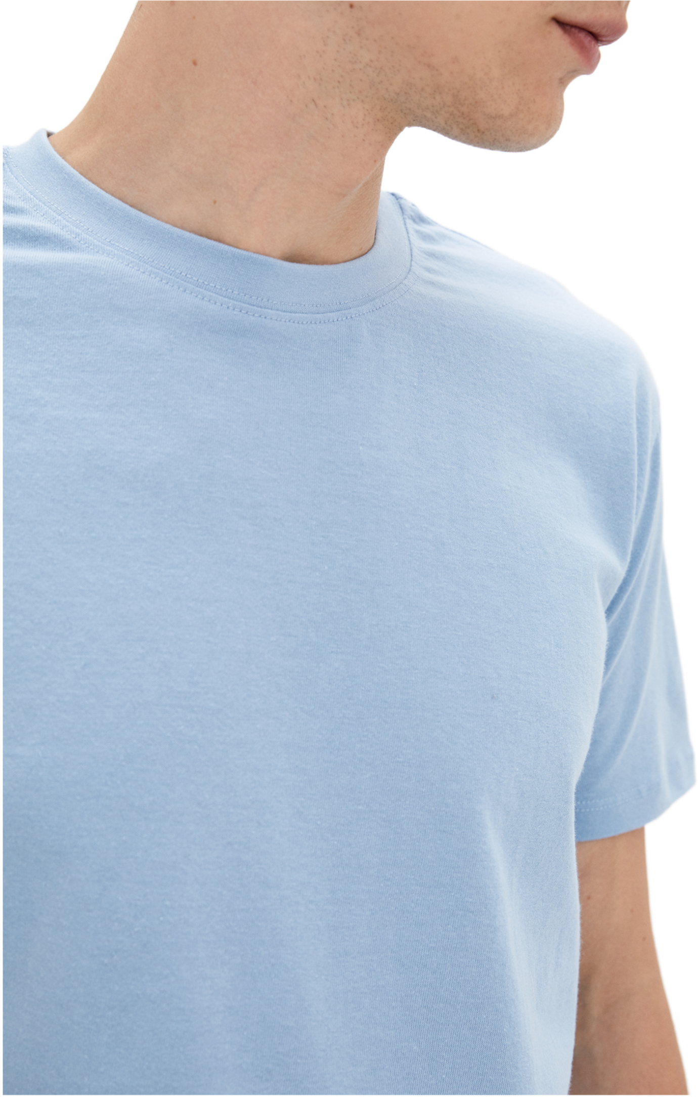 Футболка хлопковая мужская Roza 170201 L голубая фото 4