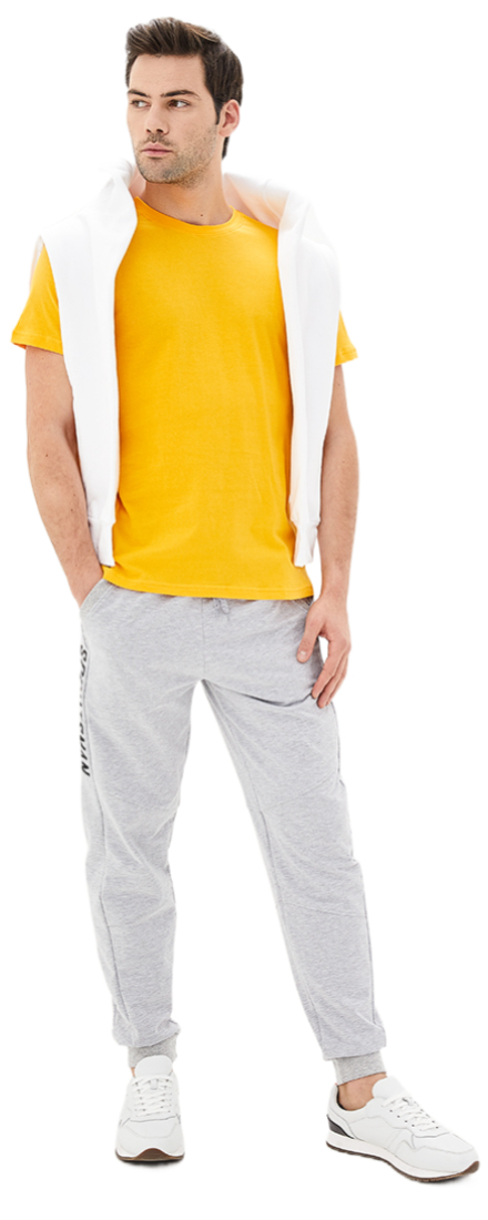 Футболка хлопковая мужская Roza 170201 L желтая фото 3