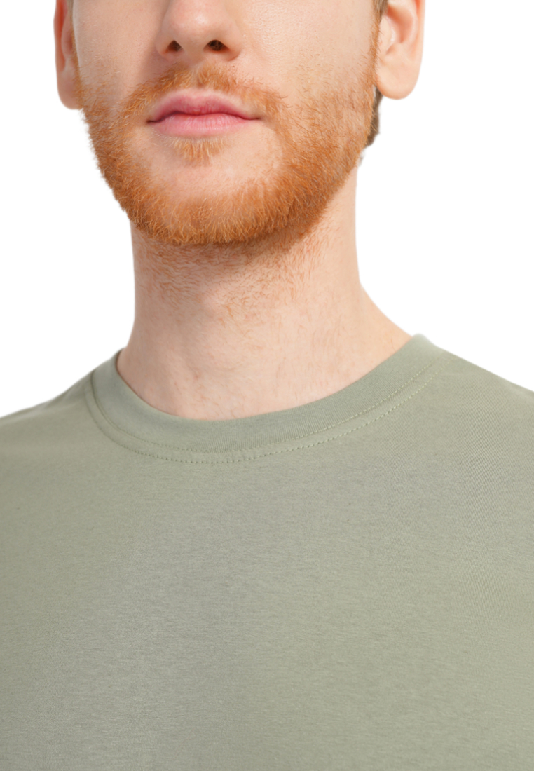 Футболка хлопковая мужская Roza 170201 S оливковая фото 