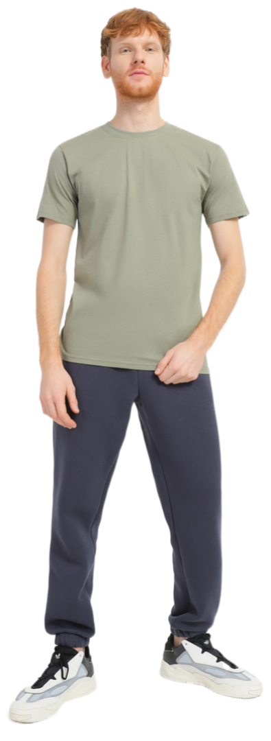 Футболка хлопковая мужская Roza 170201 L оливковая фото 3