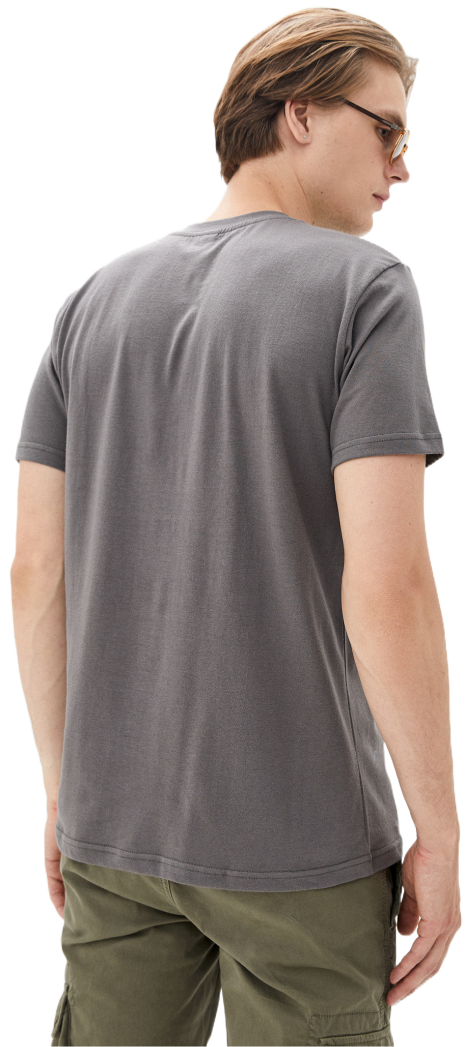 Футболка хлопковая мужская Roza 170201 L серая фото 2