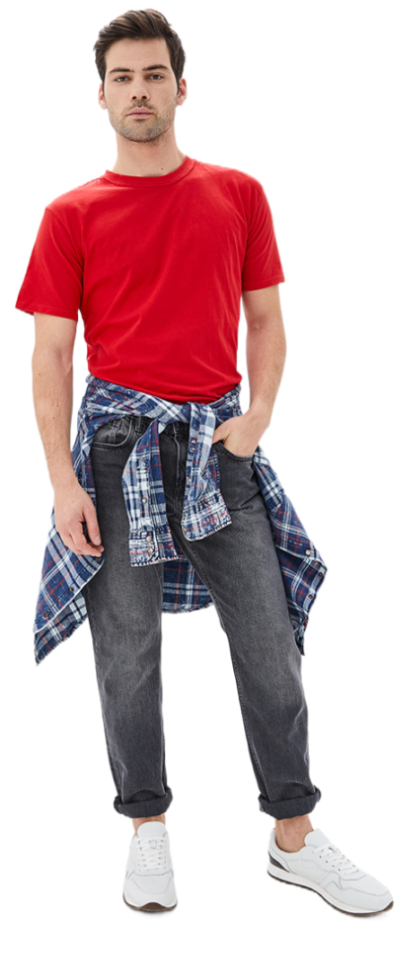 Футболка хлопковая мужская Roza 170201 2XL красная фото 3