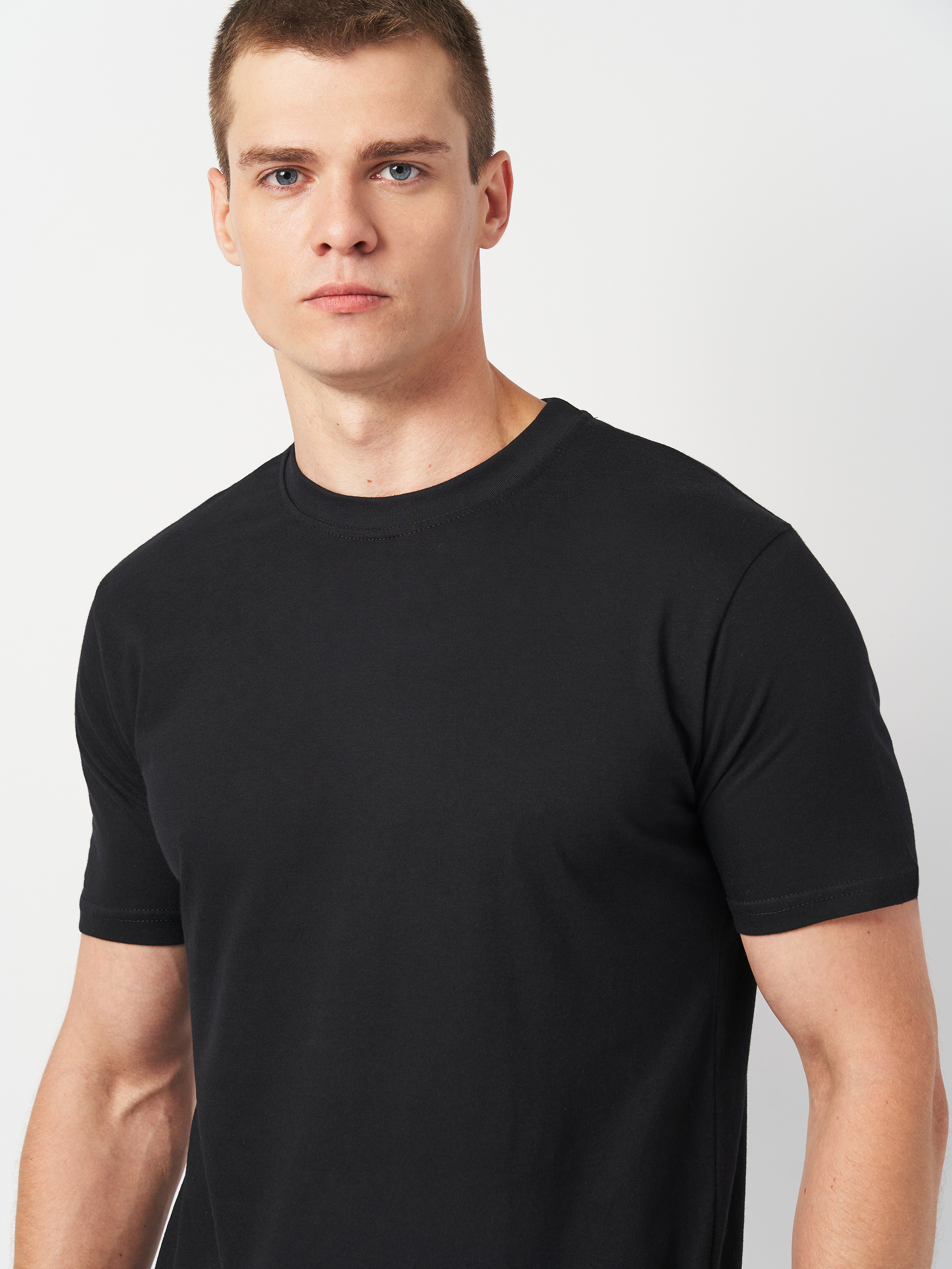 Футболка бавовняна чоловіча Roza 170201 M чорнафото4