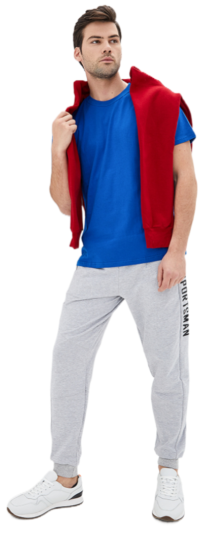 Футболка хлопковая мужская Roza 170201 L синяя фото 3