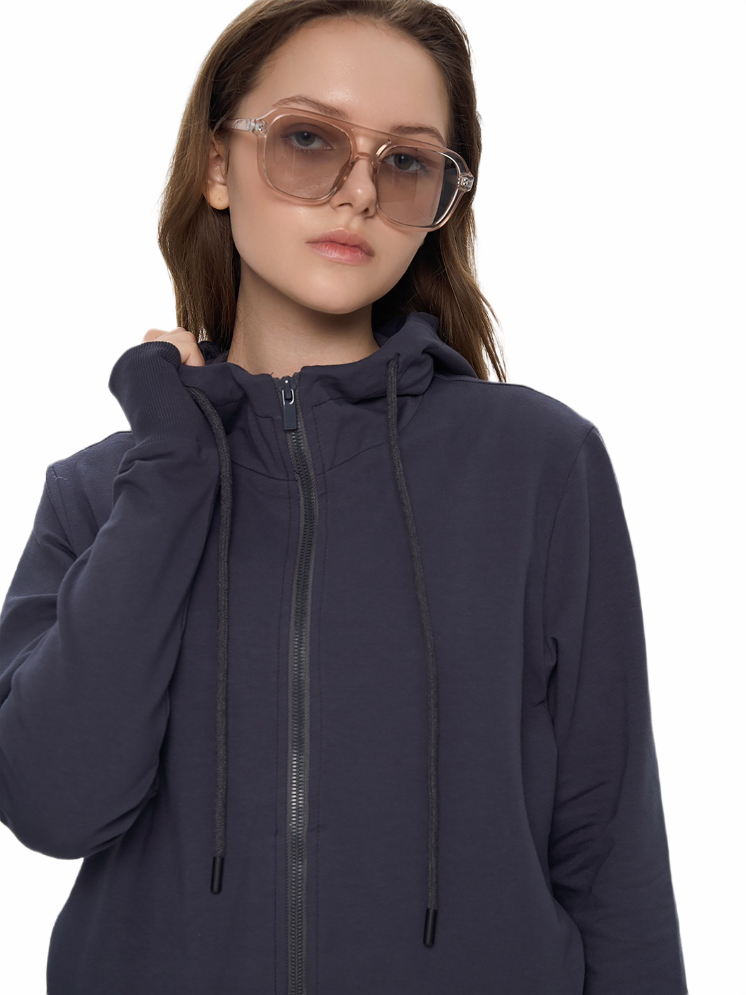 Худи на молнии женское Roza 240218 S графитовое фото 5