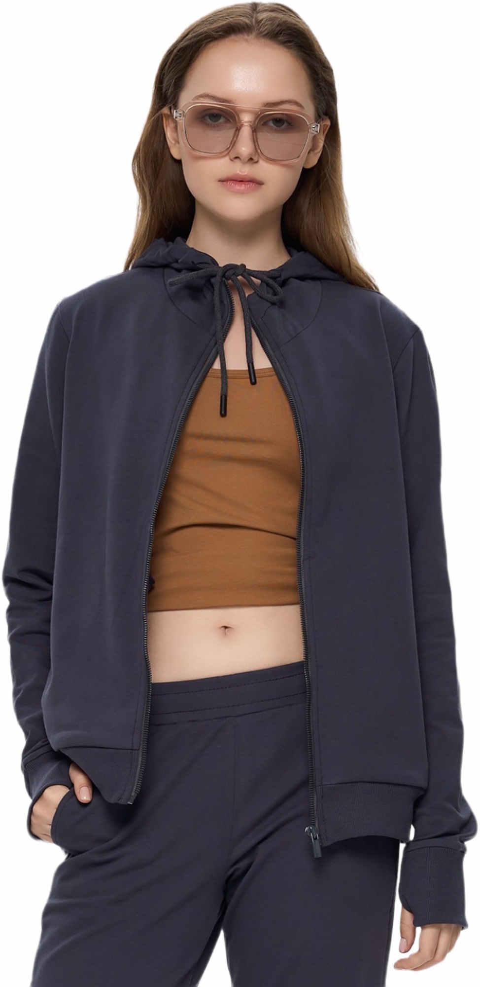 Худи на молнии женское Roza 240218 XL графитовое фото 3