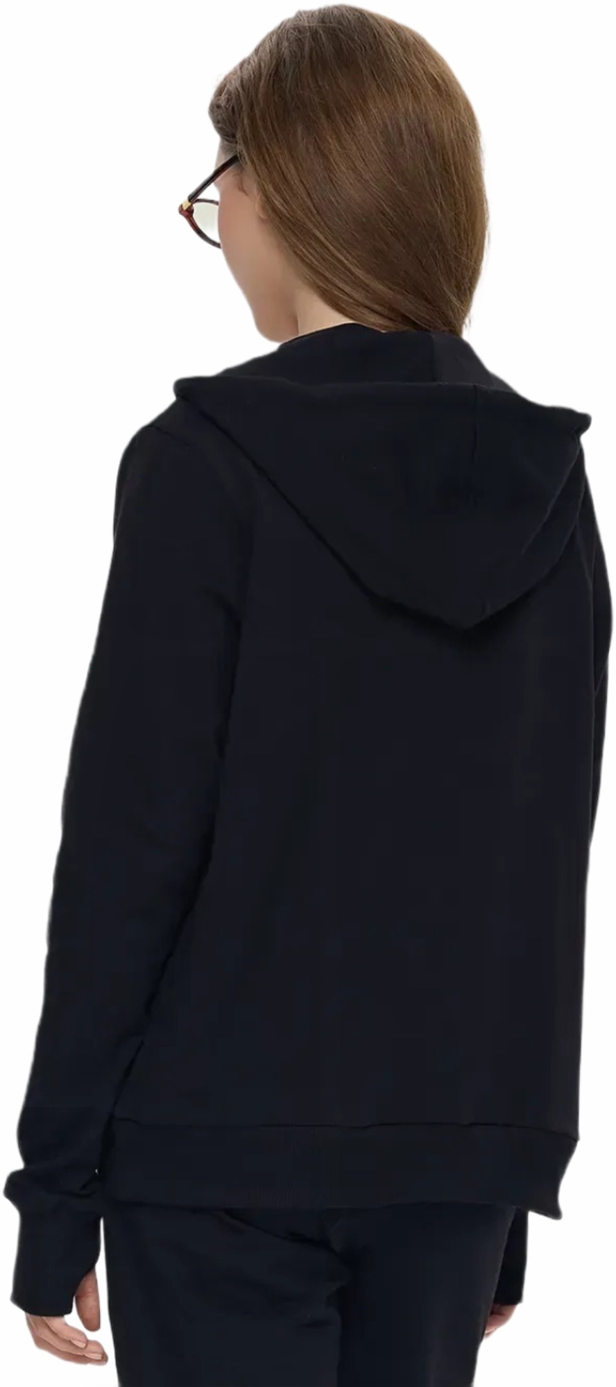 Худи на молнии женское Roza 240218 XL черное фото 2