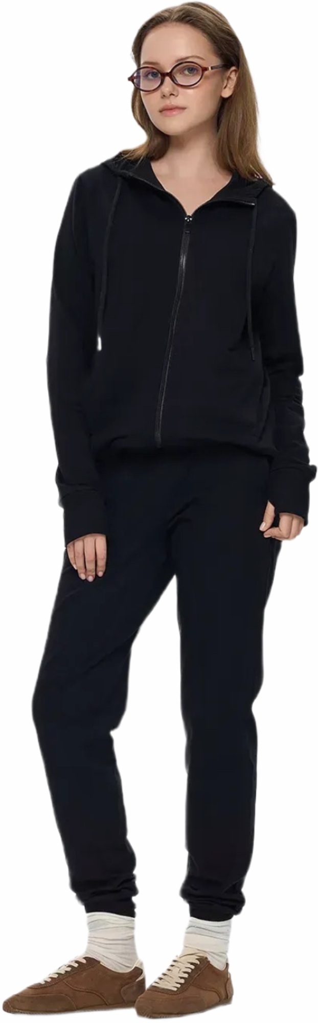 Худи на молнии женское Roza 240218 2XL черное фото 4