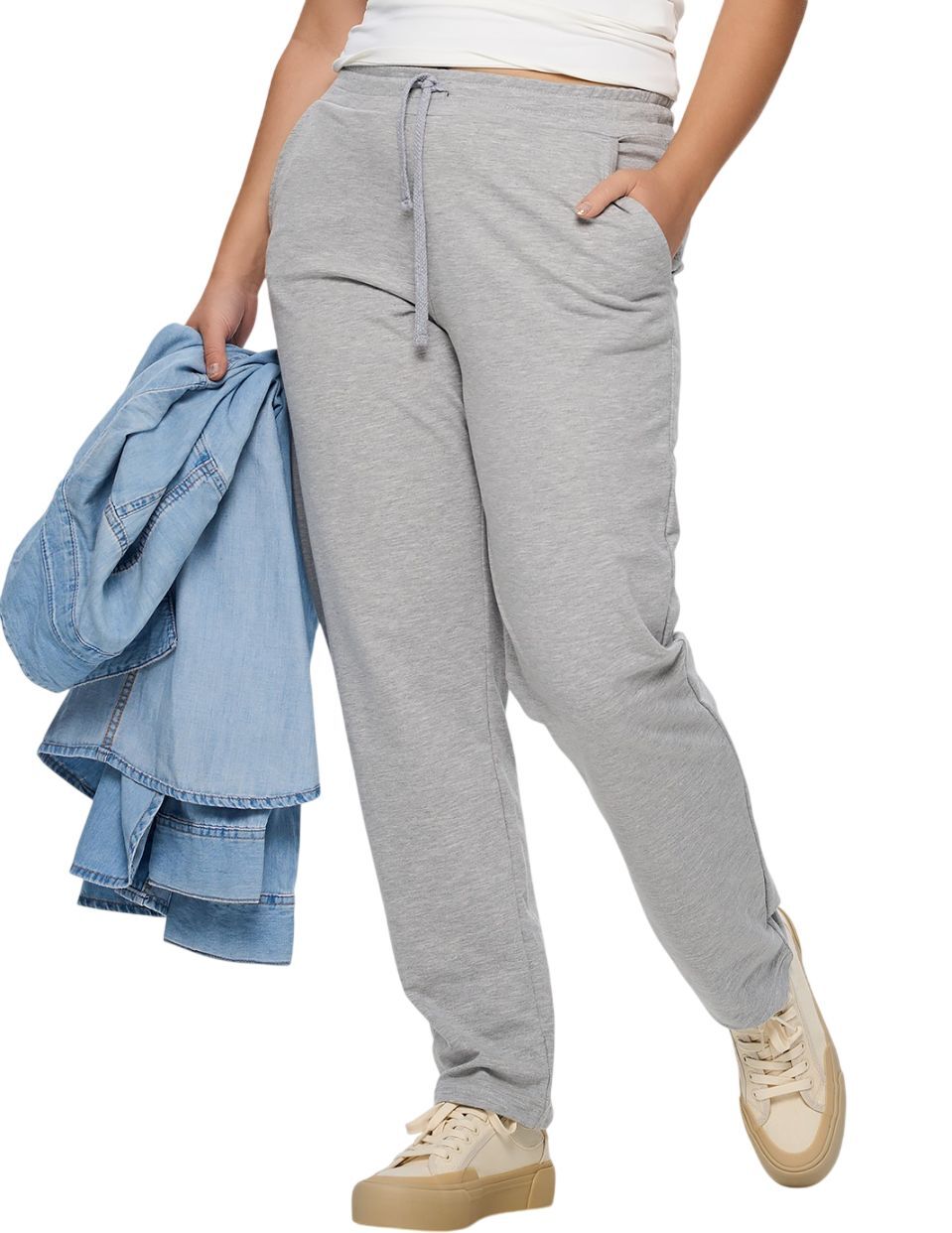 Спортивные штаны женские Roza 220505 4XL серо-меланжевые фото 