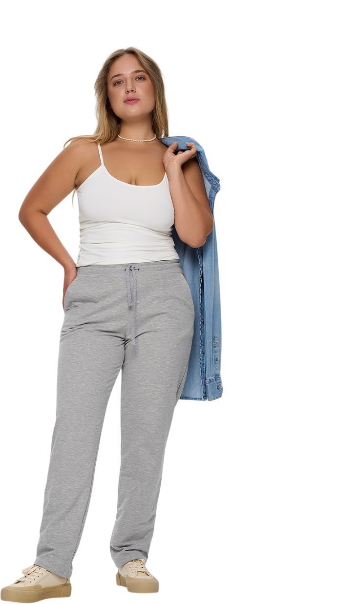 Спортивные штаны женские Roza 220505 6XL серо-меланжевые фото 