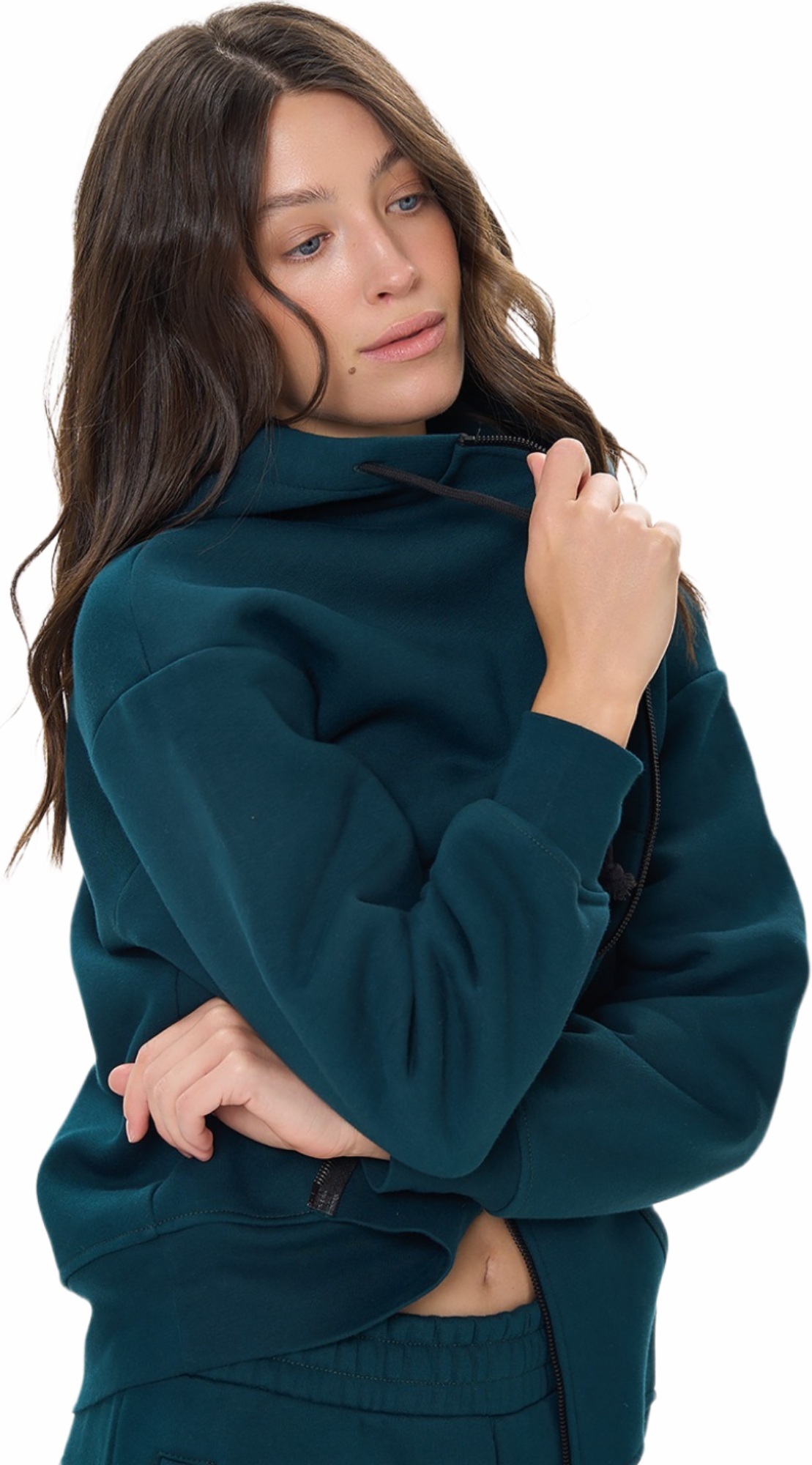 Худі на застібці жіноче Roza 241204 XL синьо-зеленефото6