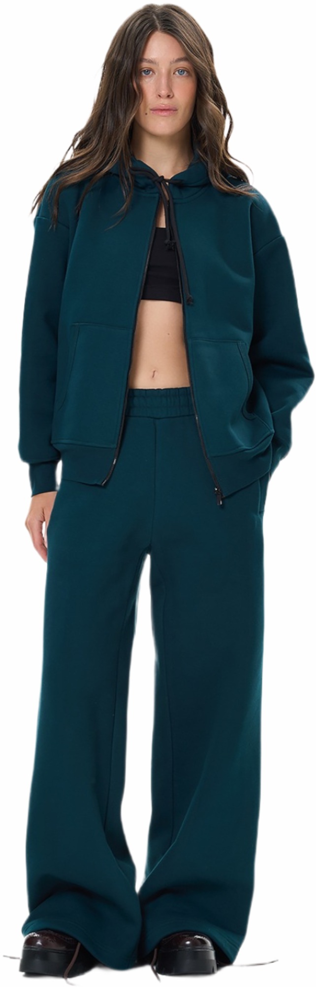 Худі на застібці жіноче Roza 241204 2XL синьо-зеленефото4