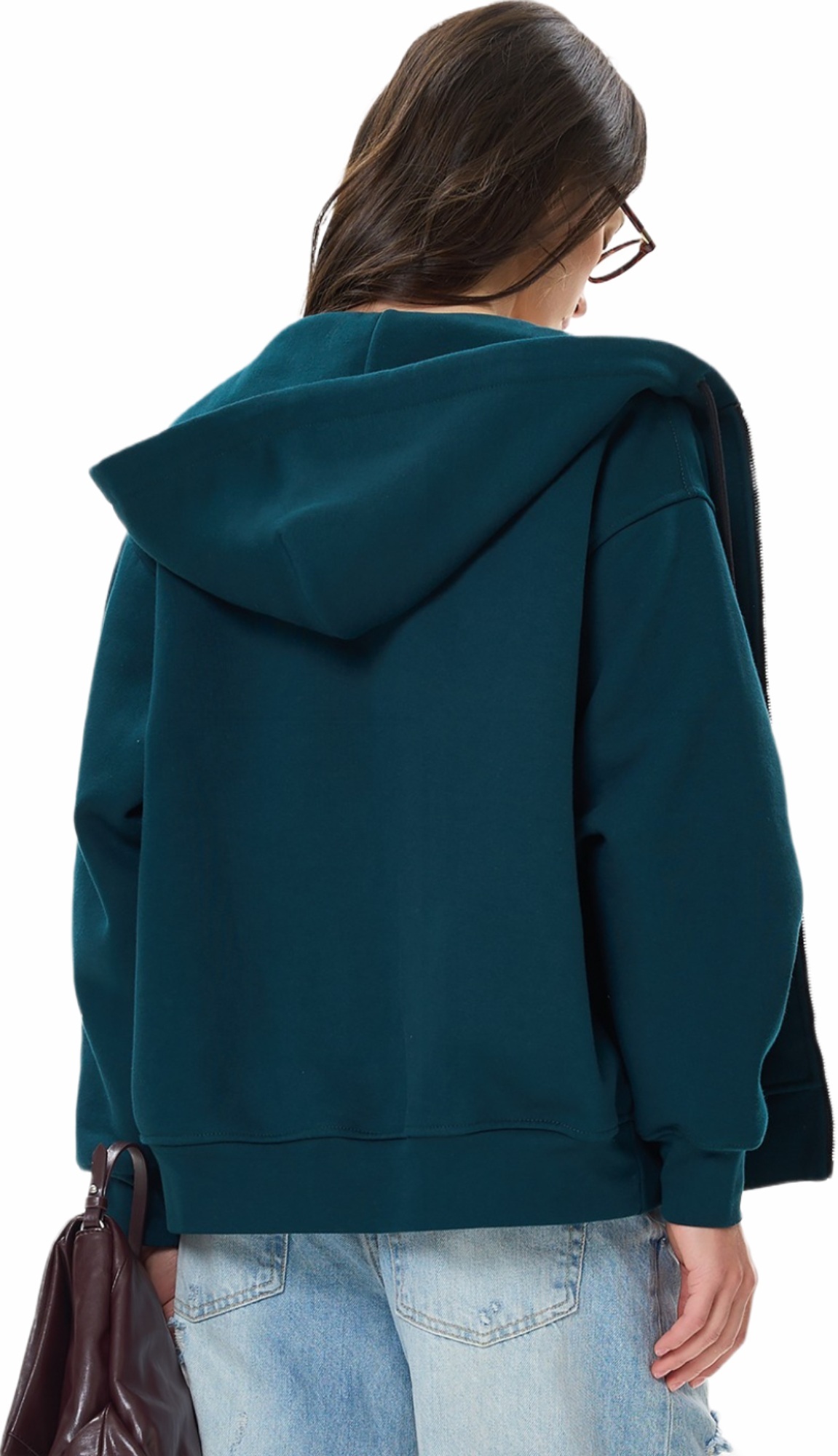 Худі на застібці жіноче Roza 240427 S синьо-зеленефото2