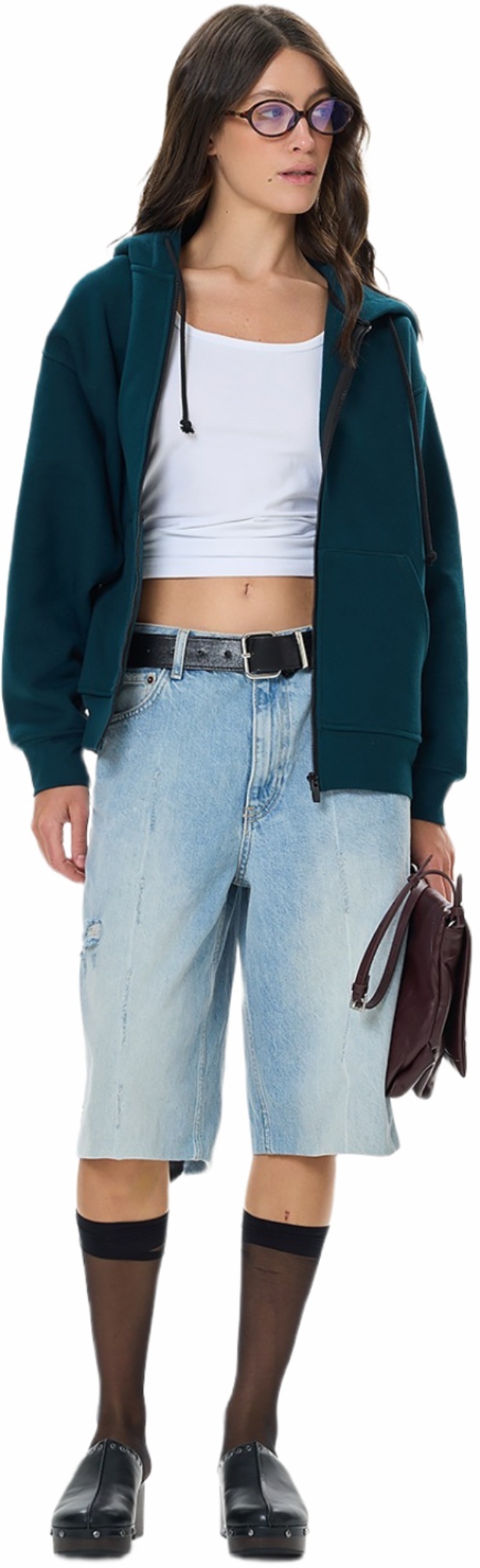 Худі на застібці жіноче Roza 240427 S синьо-зеленефото4