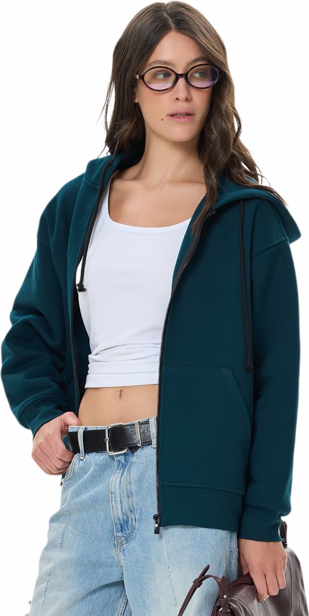 Худі на застібці жіноче Roza 240427 2XL синьо-зеленефото3