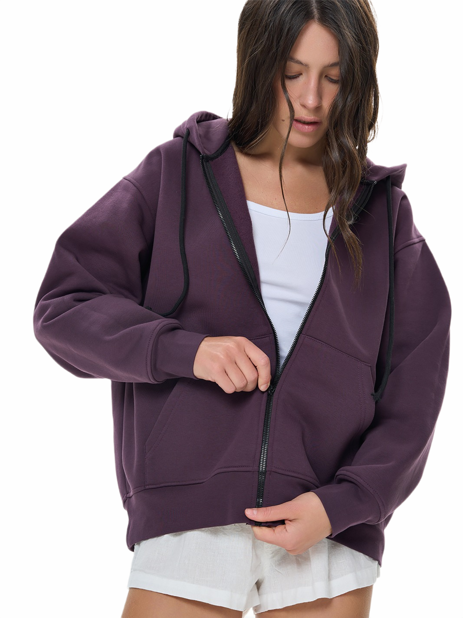 Худі на застібці жіноче Roza 240427 S фіолетовефото3