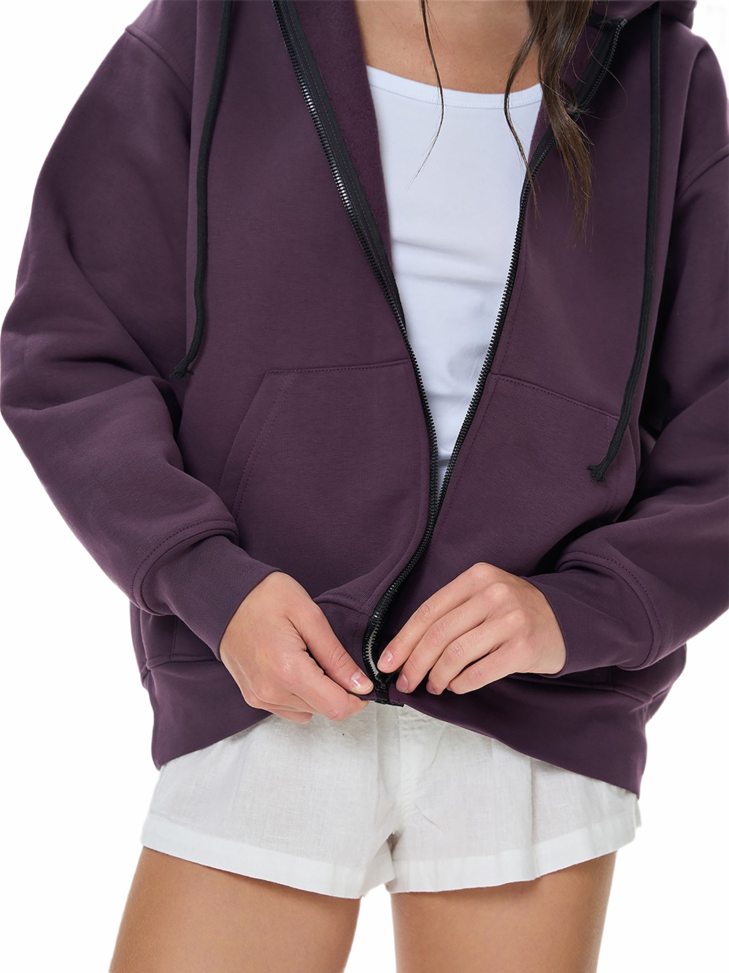Худі на застібці жіноче Roza 240427 XL фіолетовефото6