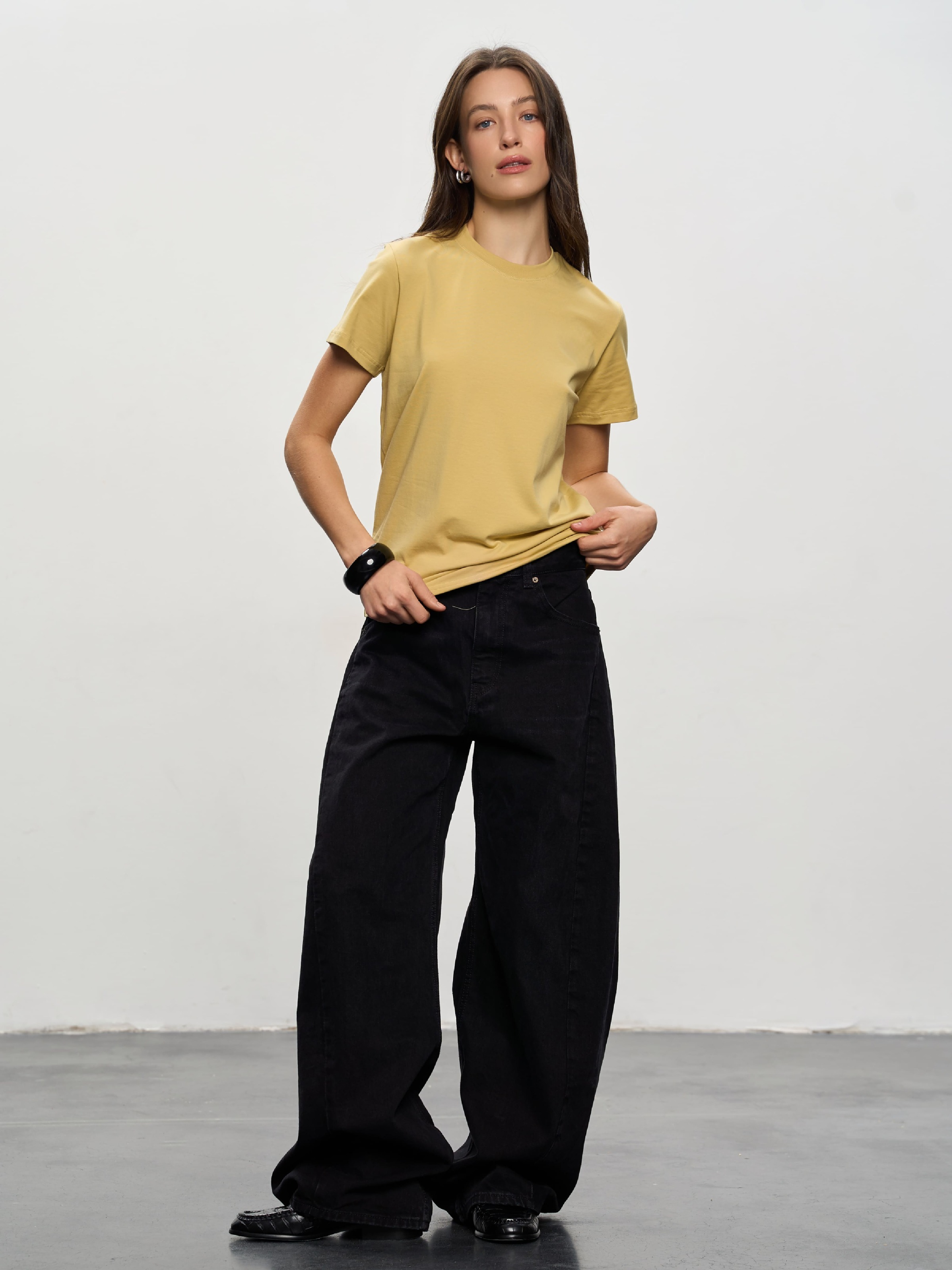 Футболка хлопковая женская Roza 231103 L бежевая фото 4