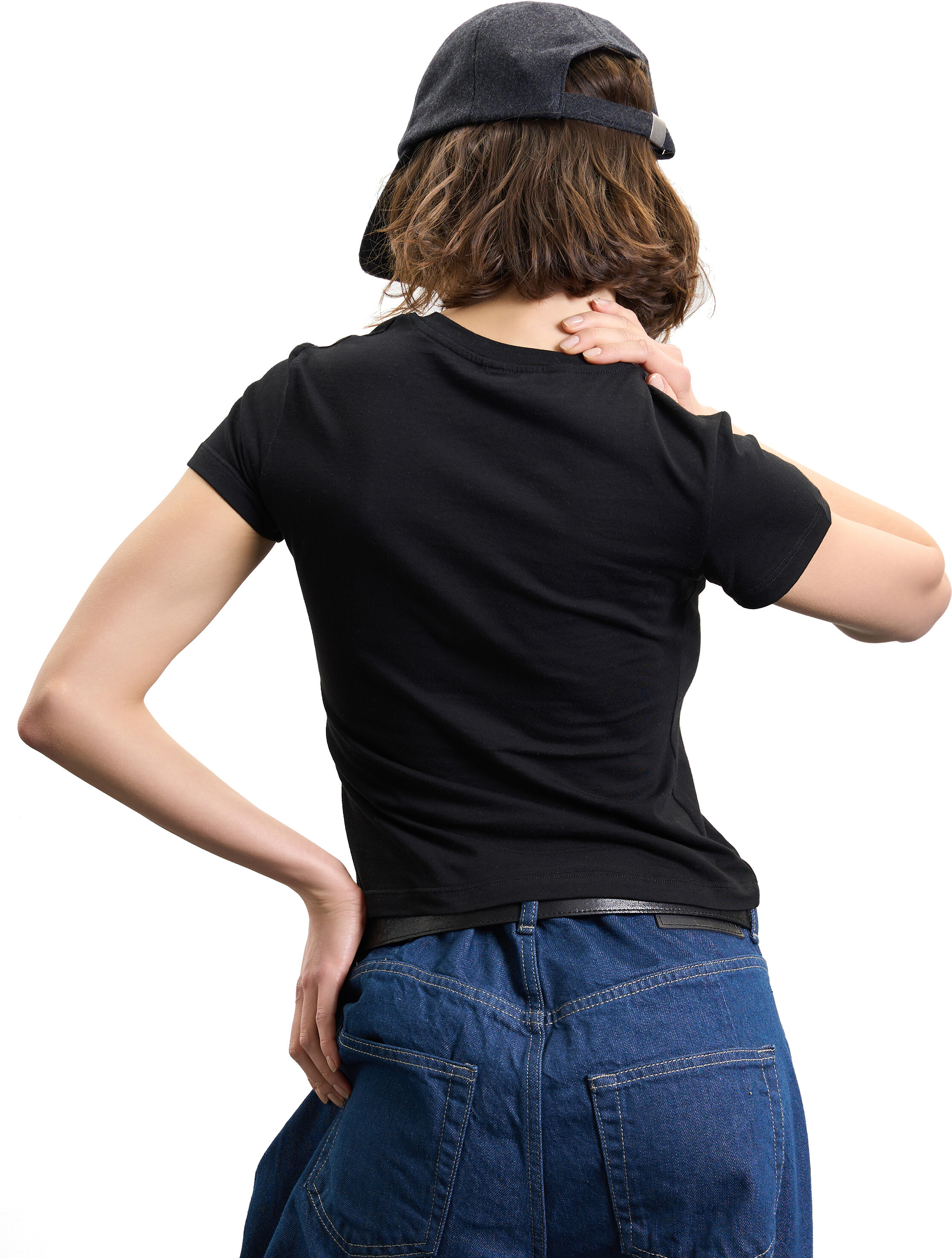 Футболка хлопковая женская Roza 240239 S черная фото 2