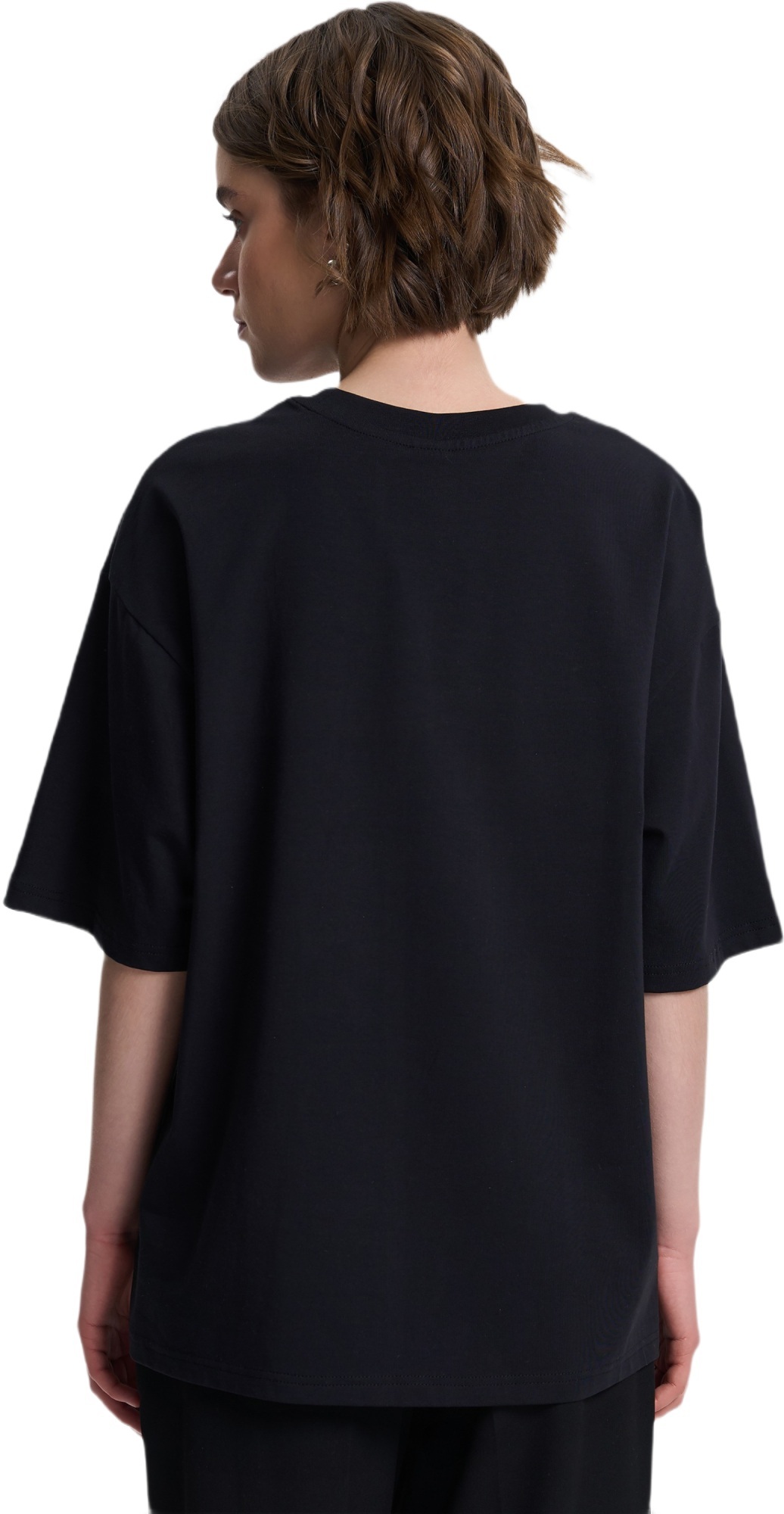 Футболка хлопковая женская Roza 231105 M черная фото 