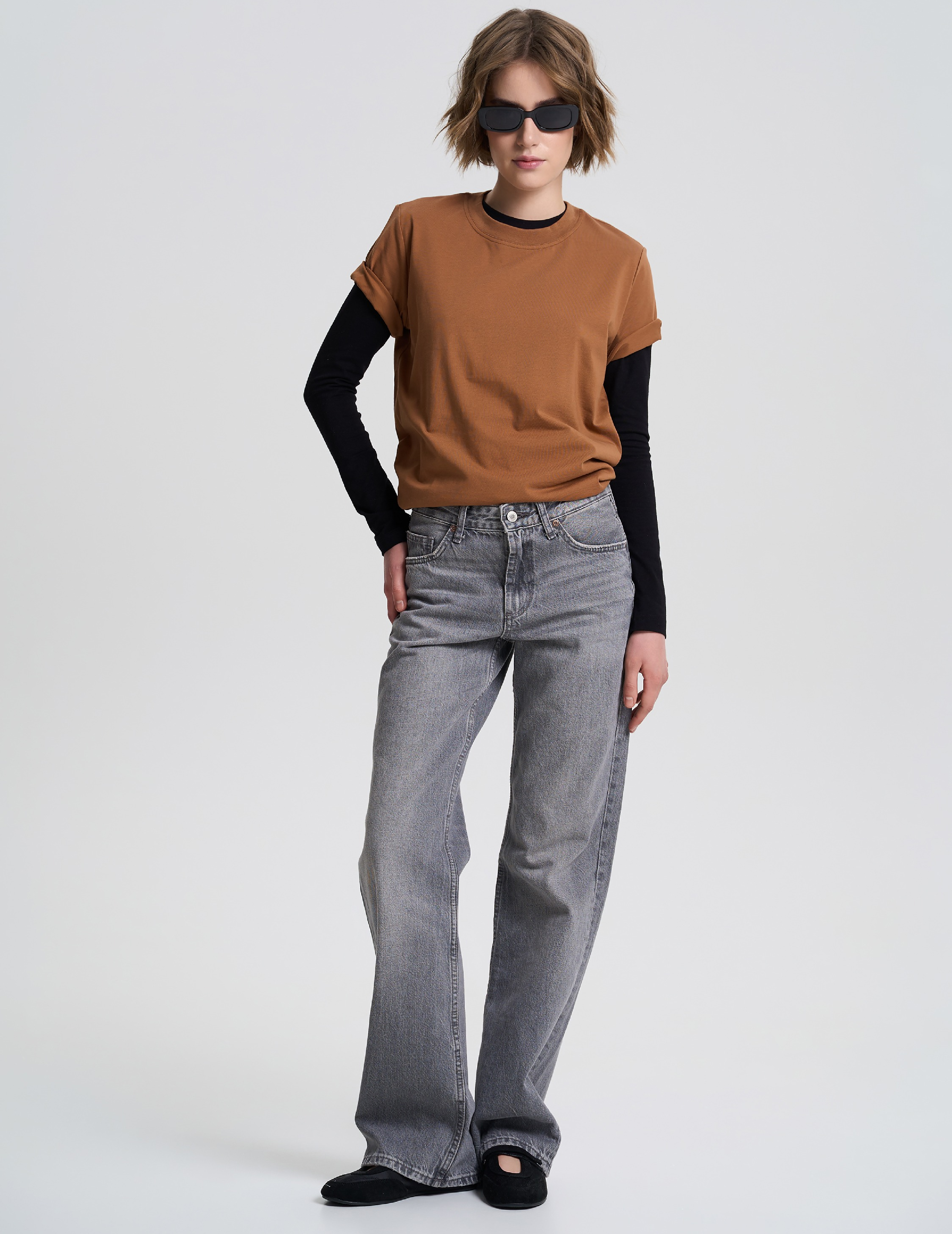 Футболка хлопковая женская Roza 231104 L светло-коричневая фото 4