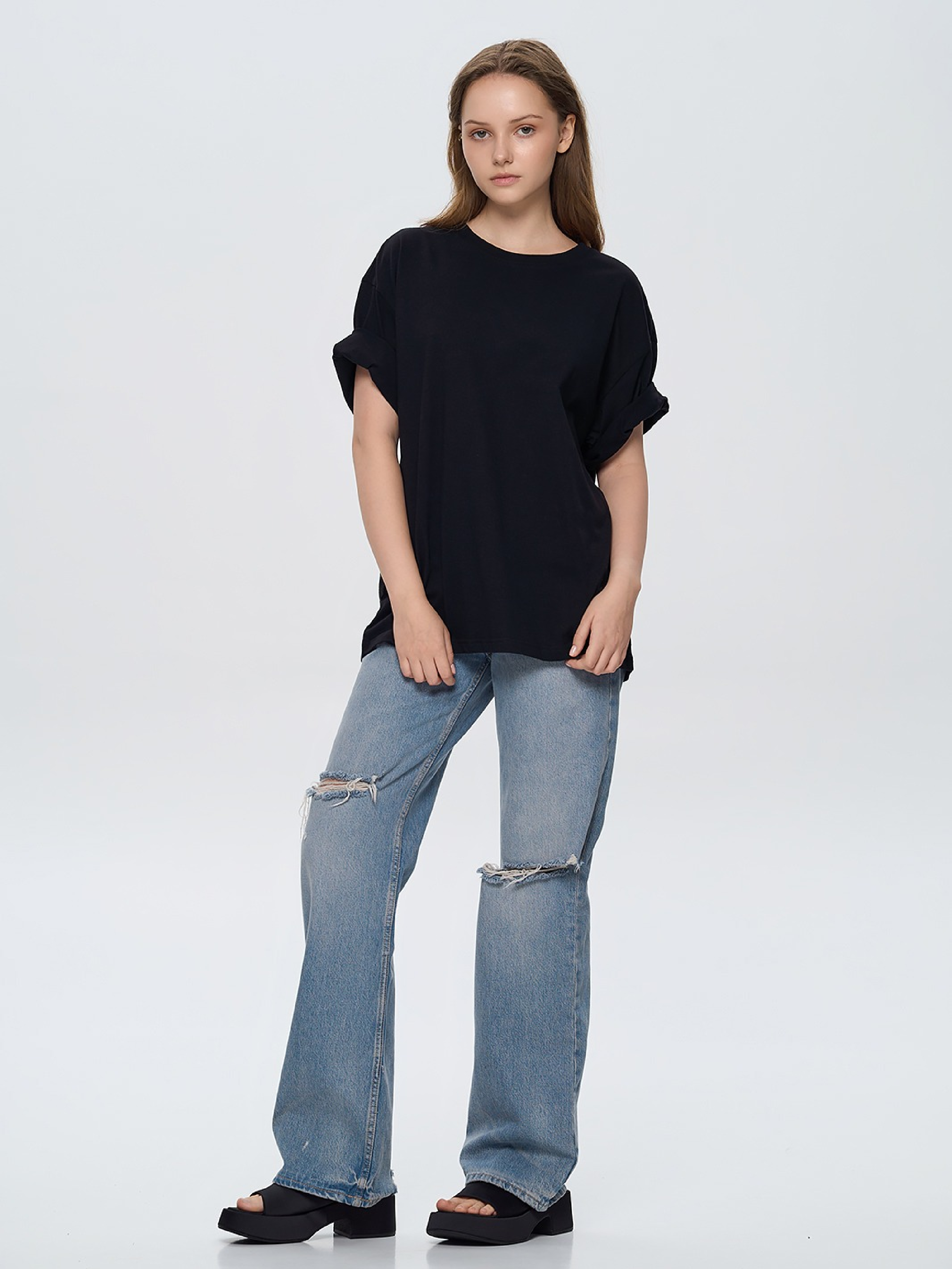 Футболка хлопковая женская Roza 211204 2XL черная фото 4