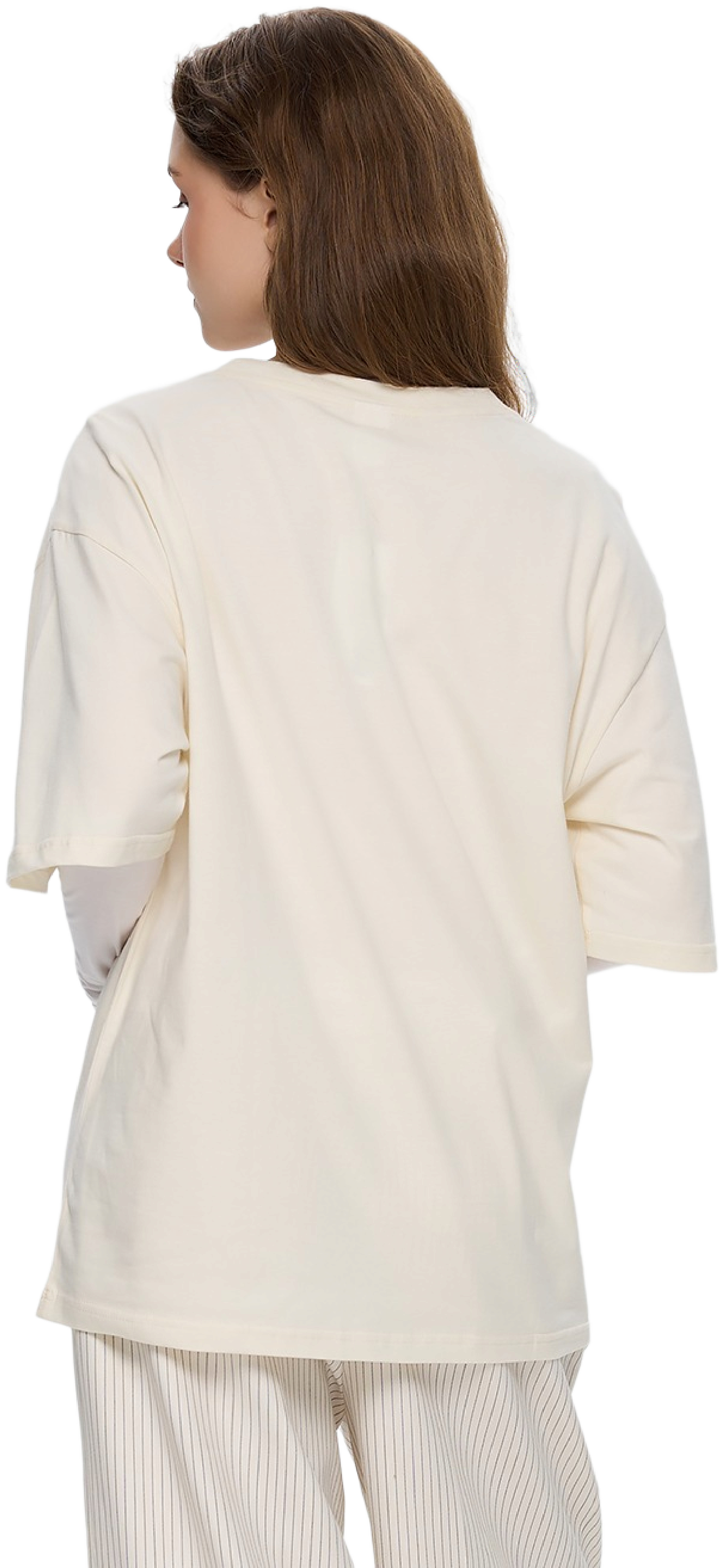 Футболка хлопковая женская Roza 211204 L светло-бежевая фото 2