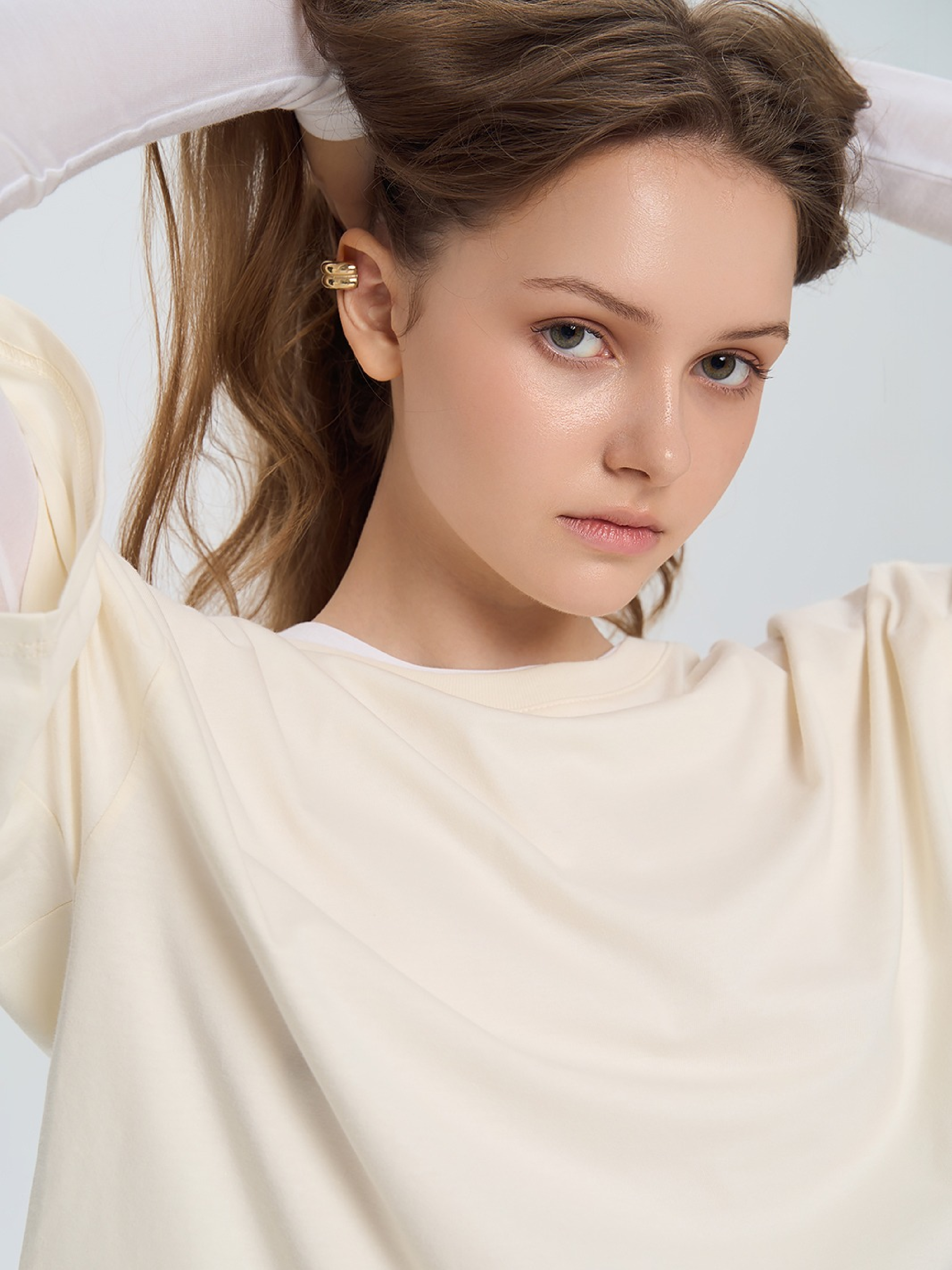 Футболка хлопковая женская Roza 211204 XL светло-бежевая фото 3