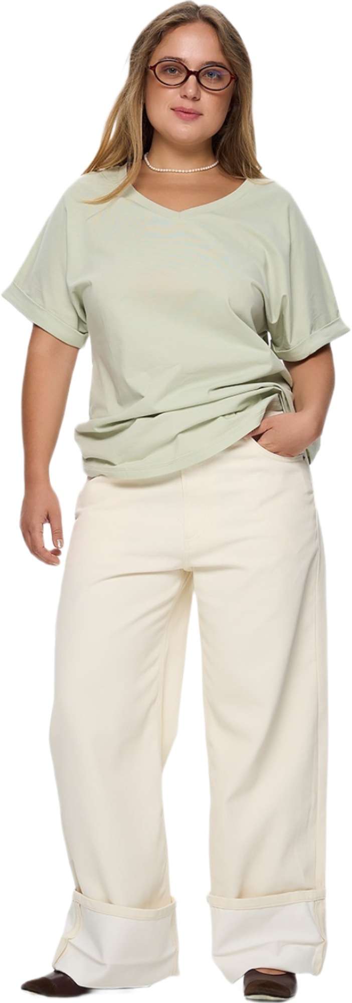 Футболка хлопковая женская Roza 230938 4XL светло-зеленая фото 3