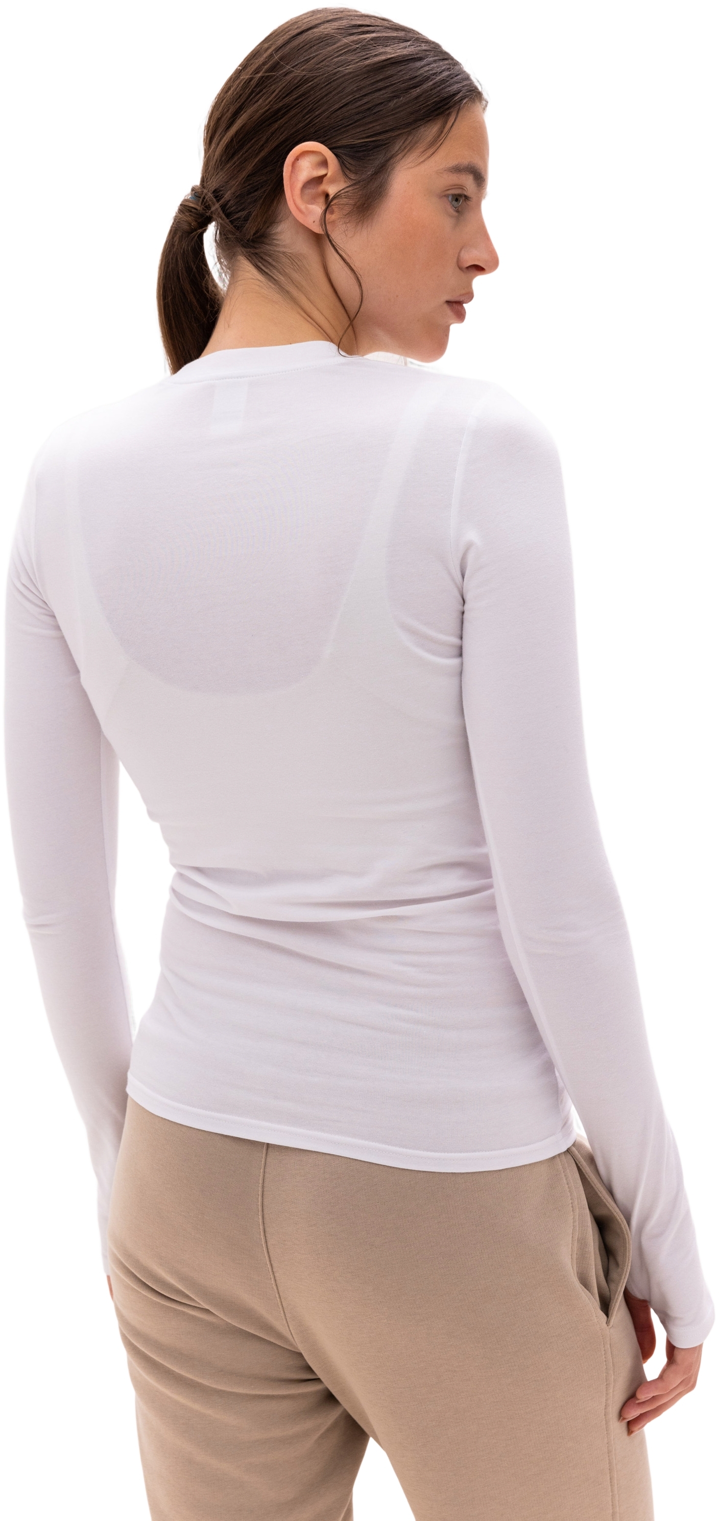 Лонгслив з вирізом для пальця жіночий Roza 231023 2XL білийфото2