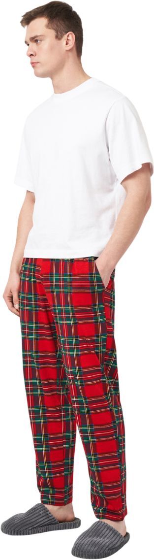 Штани домашні чоловічі Roza 250907 S червоні у клітинкуфото