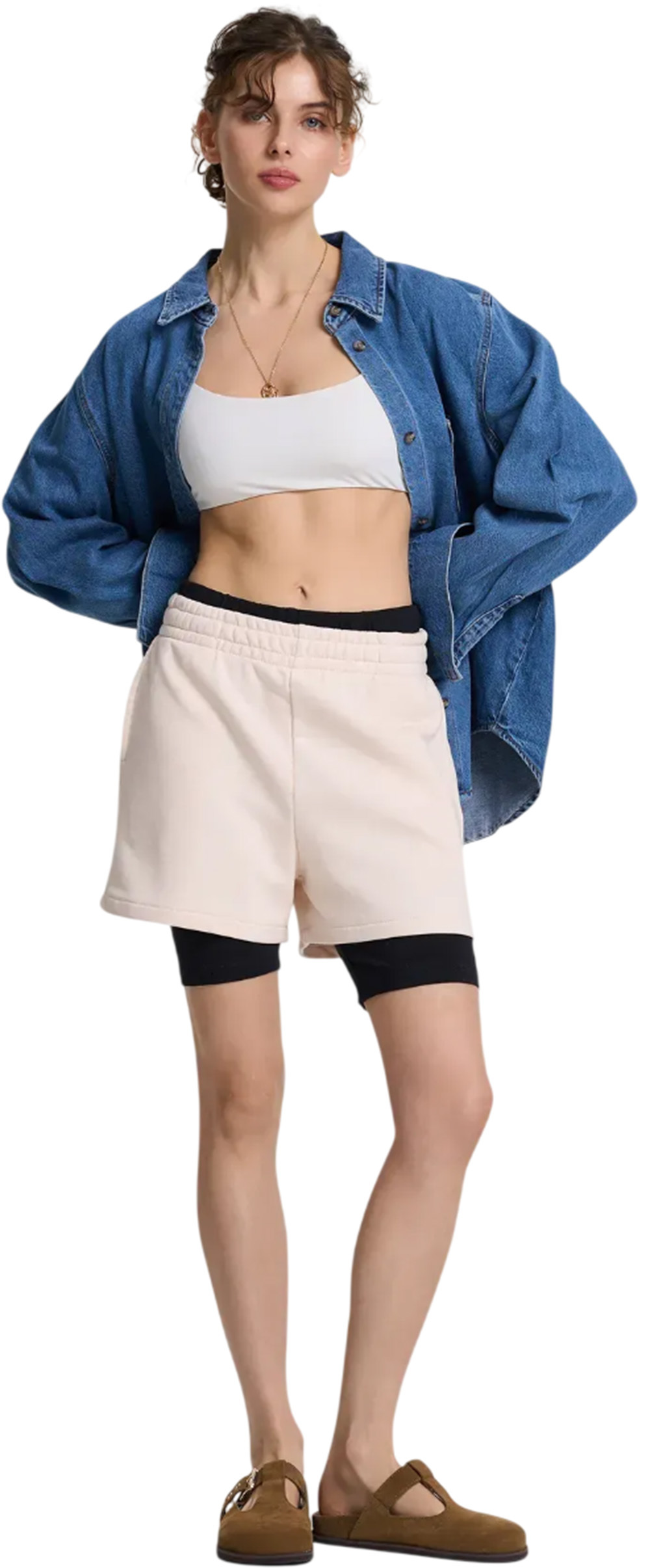 Шорты женские Roza 231112 M бежевые фото 4