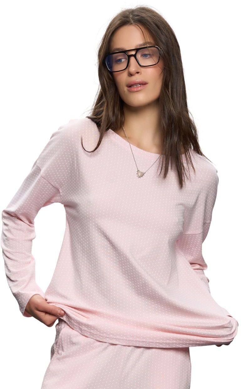 Піжама жіноча Roza 250911 L рожева в горошокфото