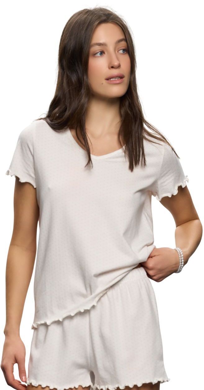 Піжама жіноча Roza 251001 XS молочна з середечкамифото