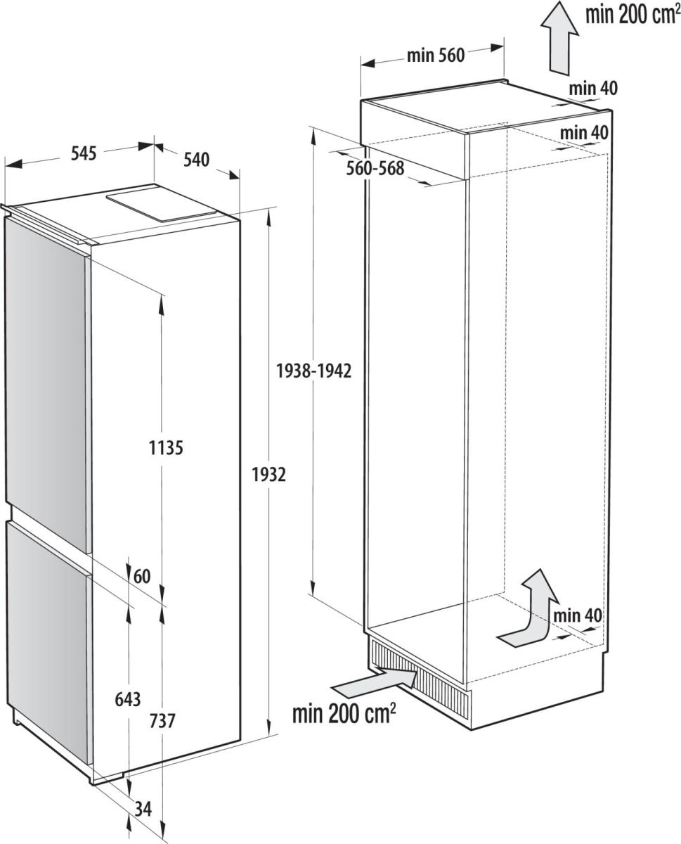 Вбудований холодильник Gorenje NRKI519E41фото2