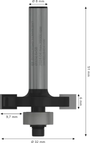 Фреза дискова Bosch Professional S8 D32 L6 (2.608.628.404) фото2