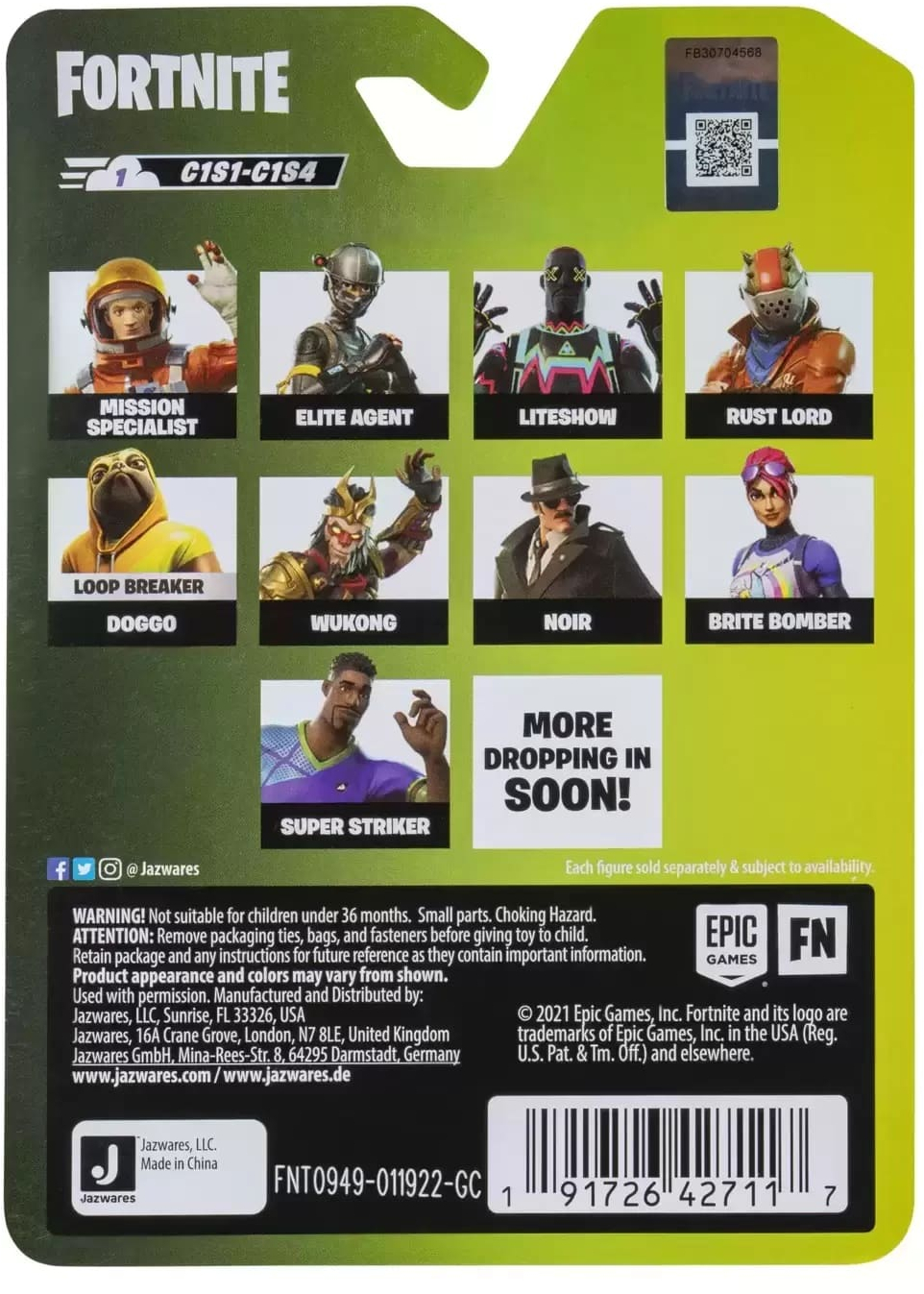 Колекційна фігурка Fortnite Micro Legendary Skull Trooper - Green, 6смфото3