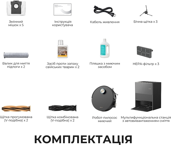 Робот-пилосос Dreame Aqua 10 Ultra Roller Complete Black (RLH71DE-1-BL)фото17